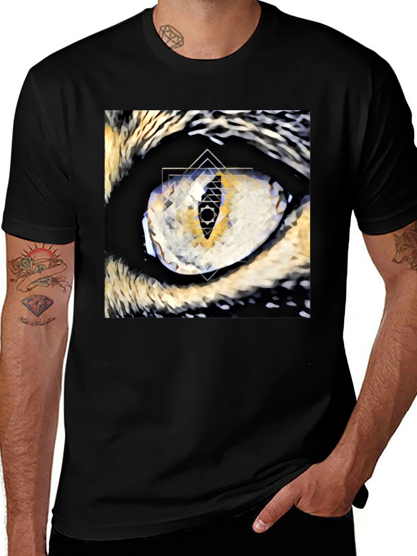 Variant 13 of Geometric Eye Graphic T-Shirt - Modern Design