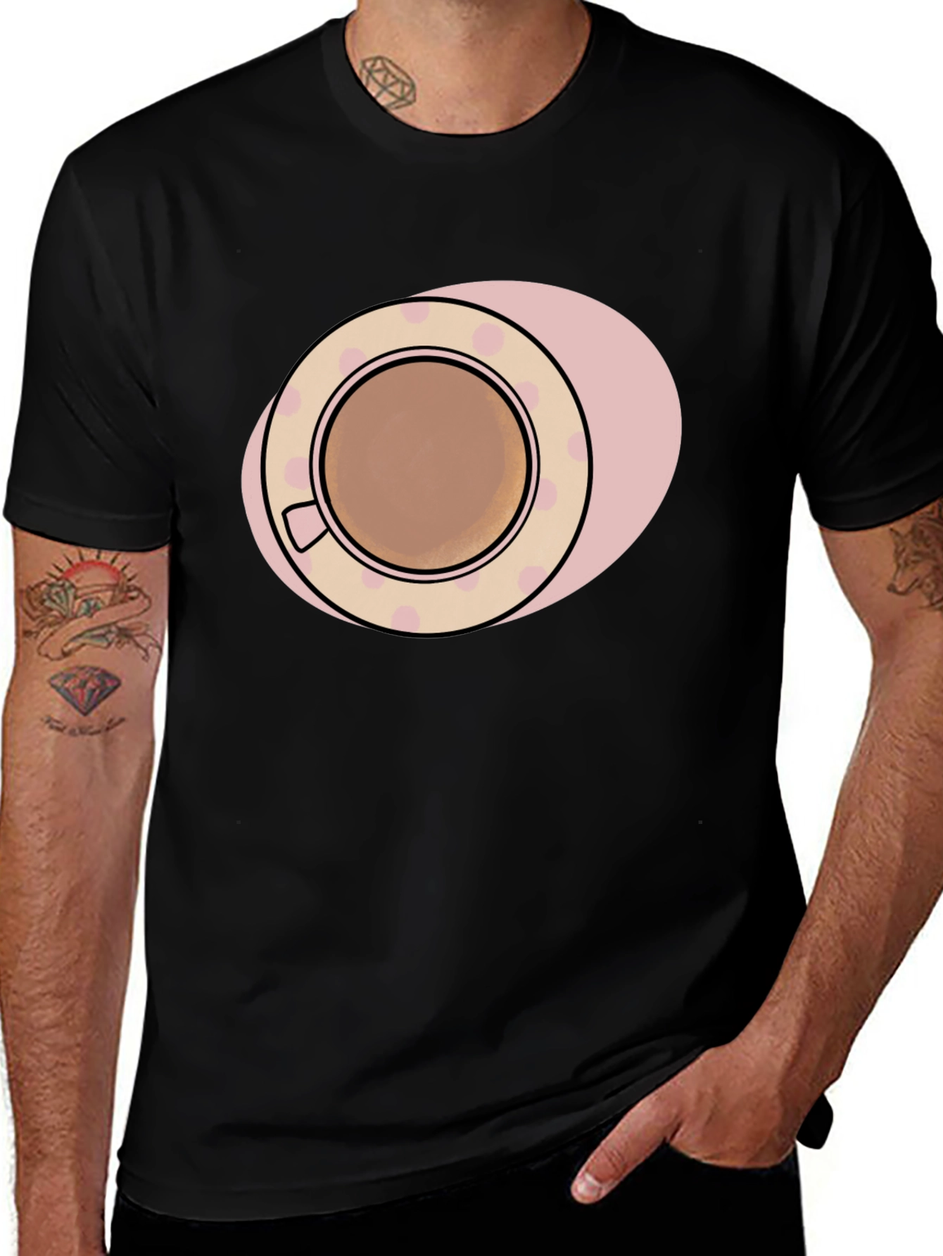 Variant 20 of Coffee Cup Graphic T-Shirt - Black