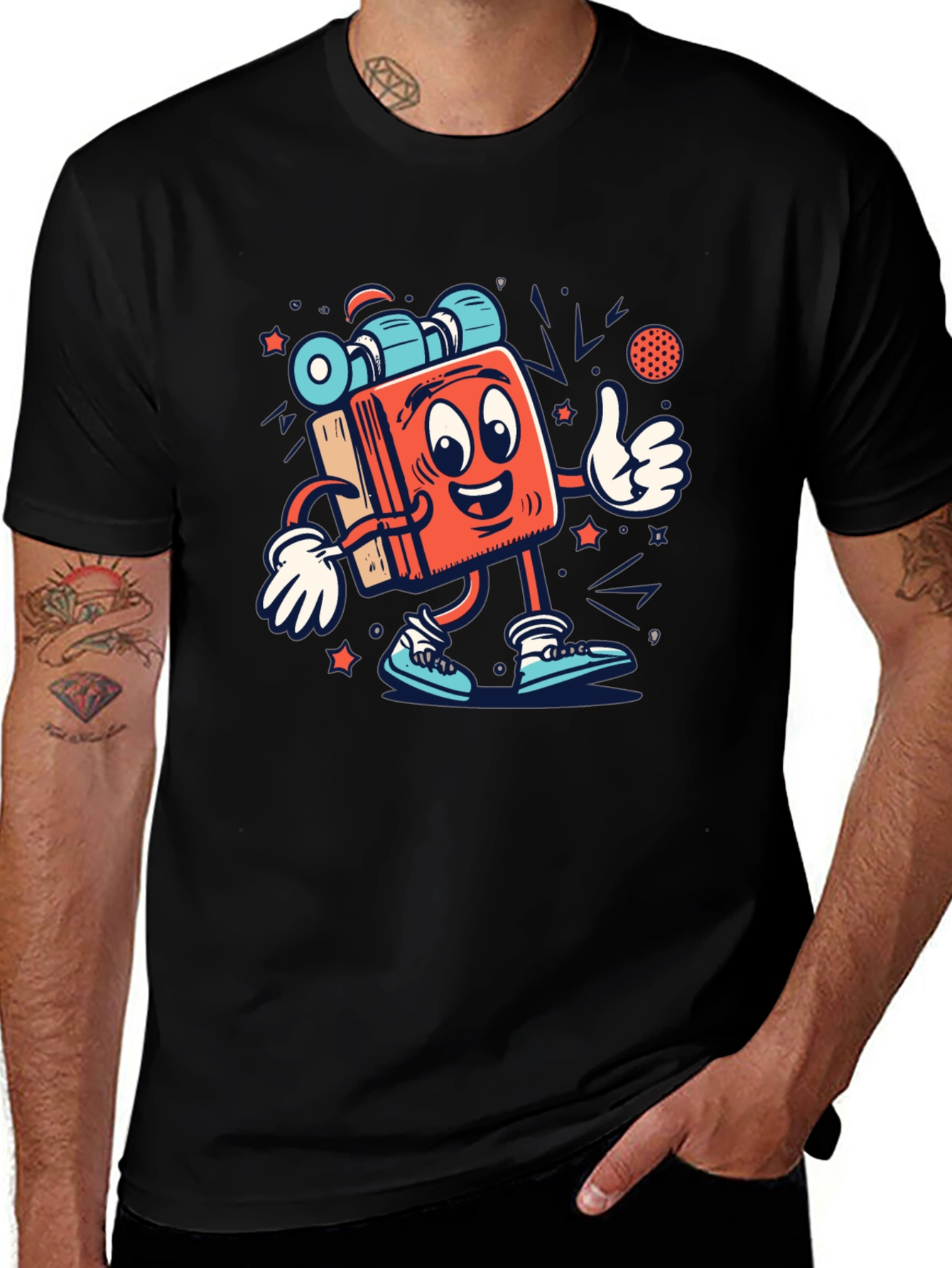 Variant 17 of Cartoon Book Character Black T-Shirt