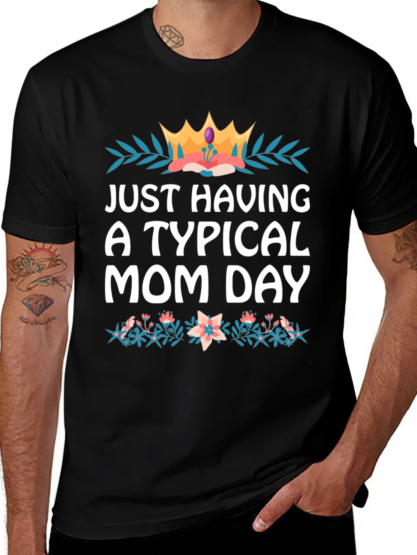 Typical Mom Day T-Shirt - Floral Crown Design
