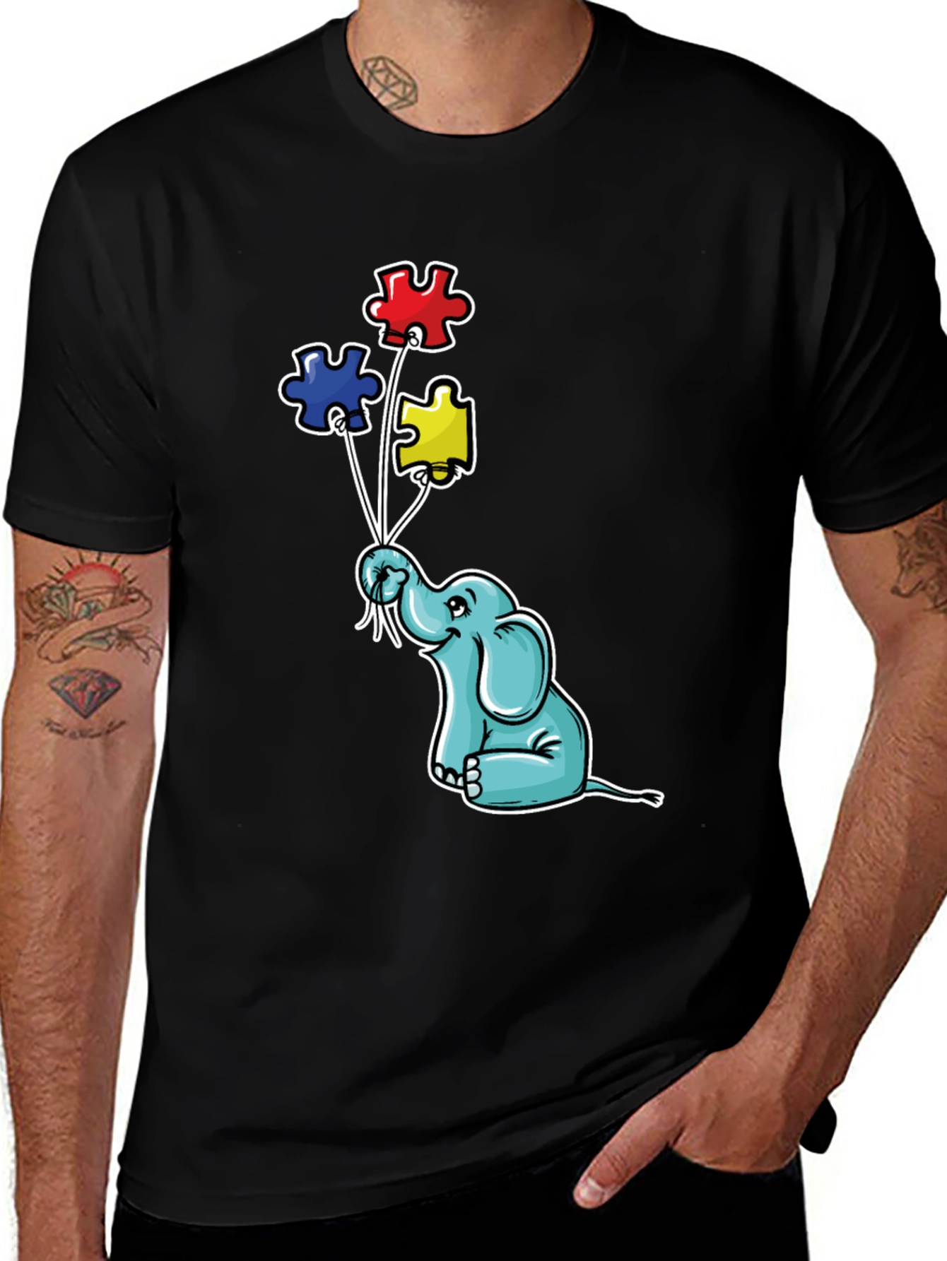 Variant 11 of Elephant Puzzle Piece Autism Awareness T-Shirt