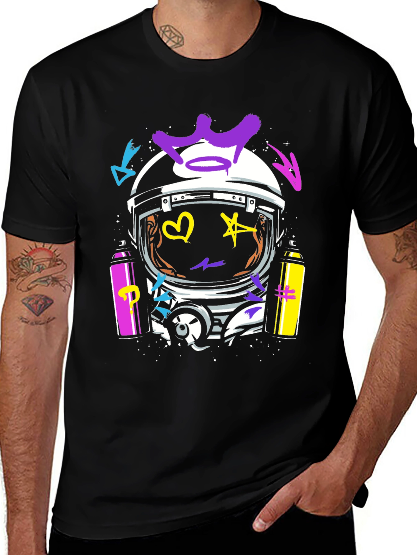 Variant 30 of Astronaut Graffiti Graphic Tee - Bold Streetwear Style