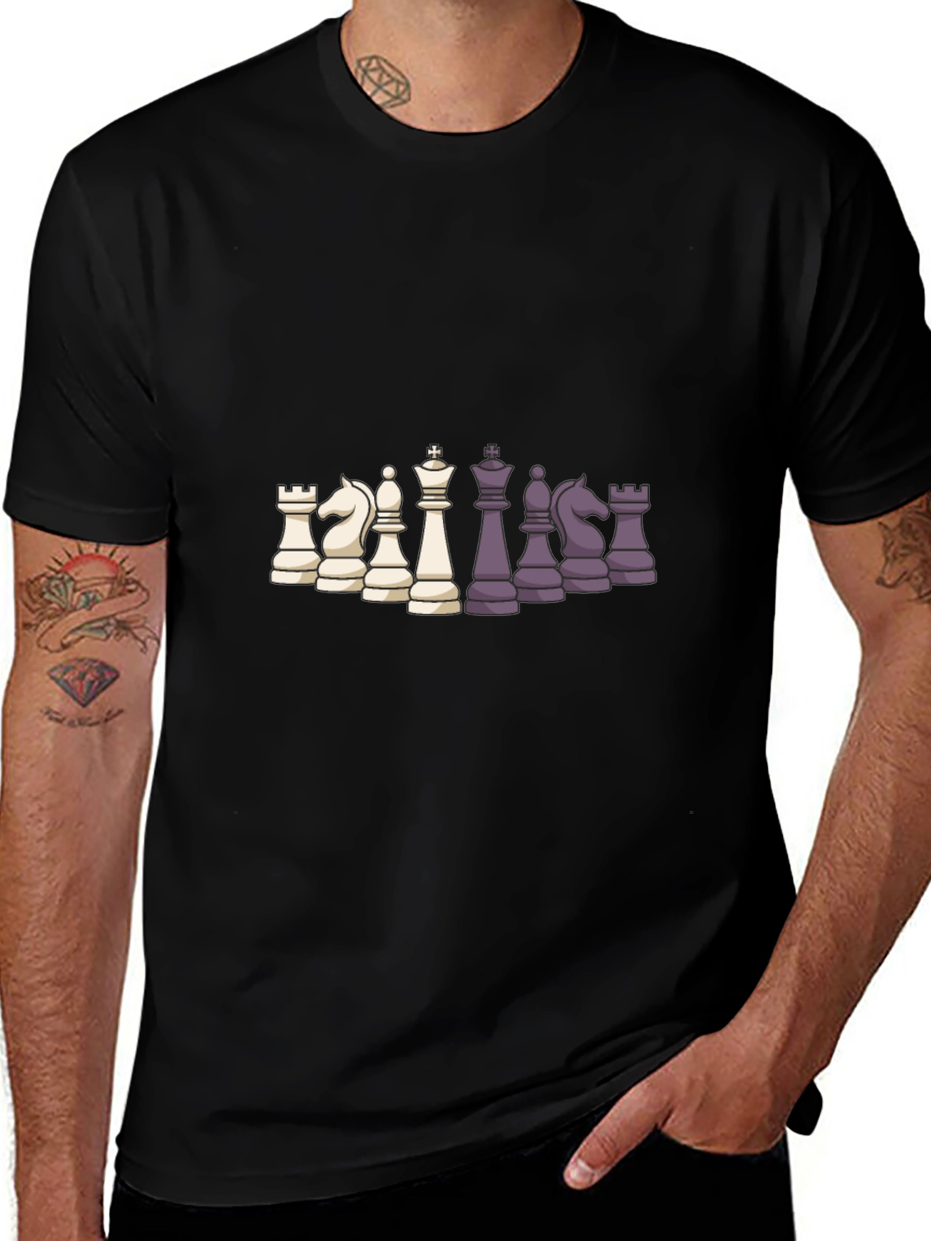 Chess Piece Graphic Print T-Shirt