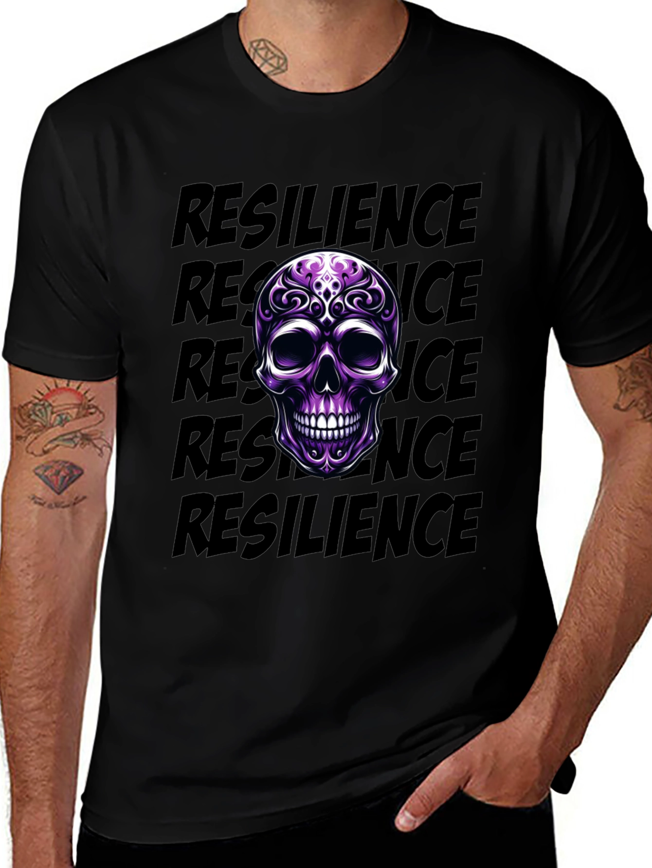 Variant 5 of Resilience Skull Graphic T-Shirt