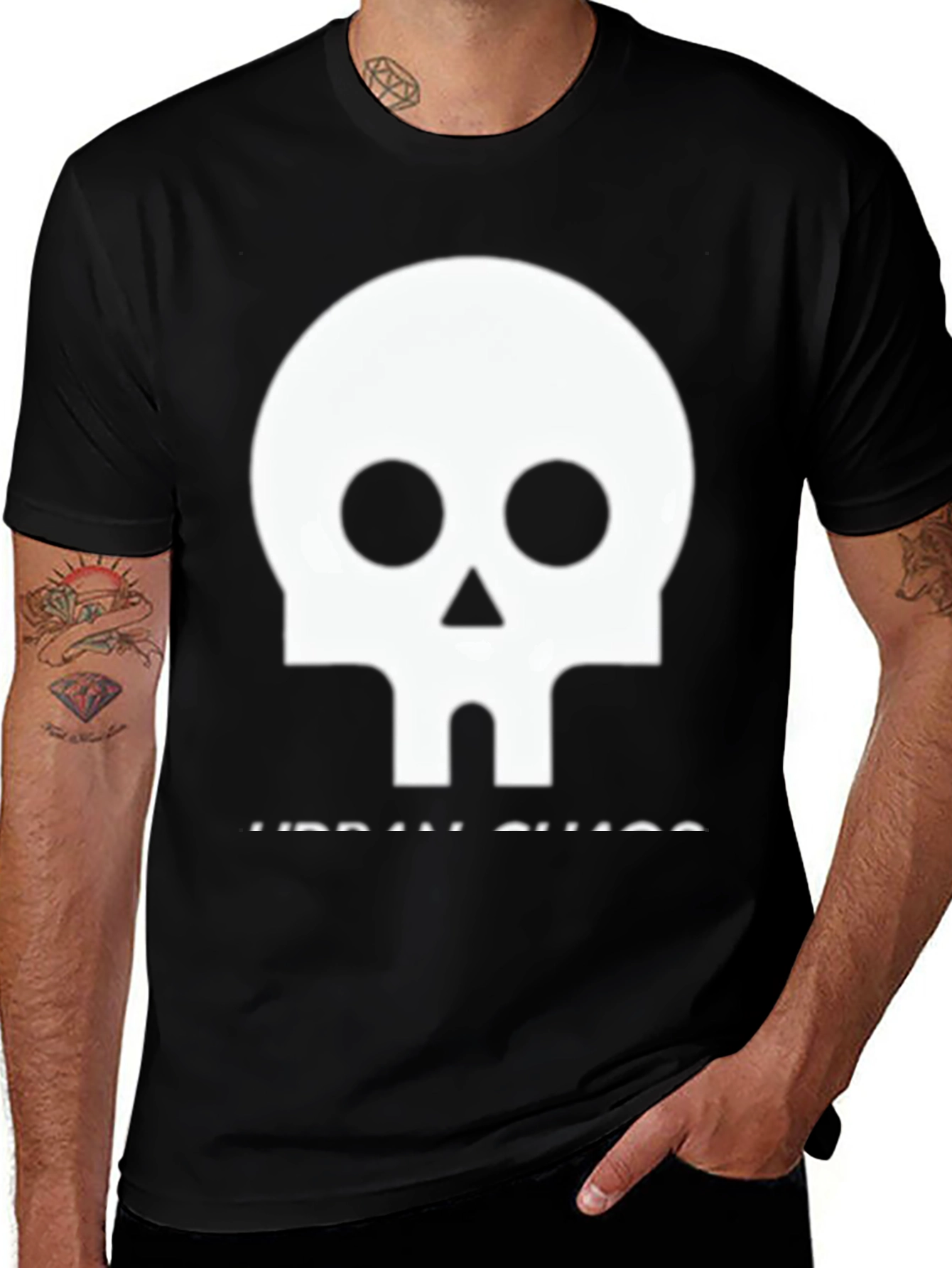 Variant 24 of Skull Graphic Black T-Shirt - Urban Chaos