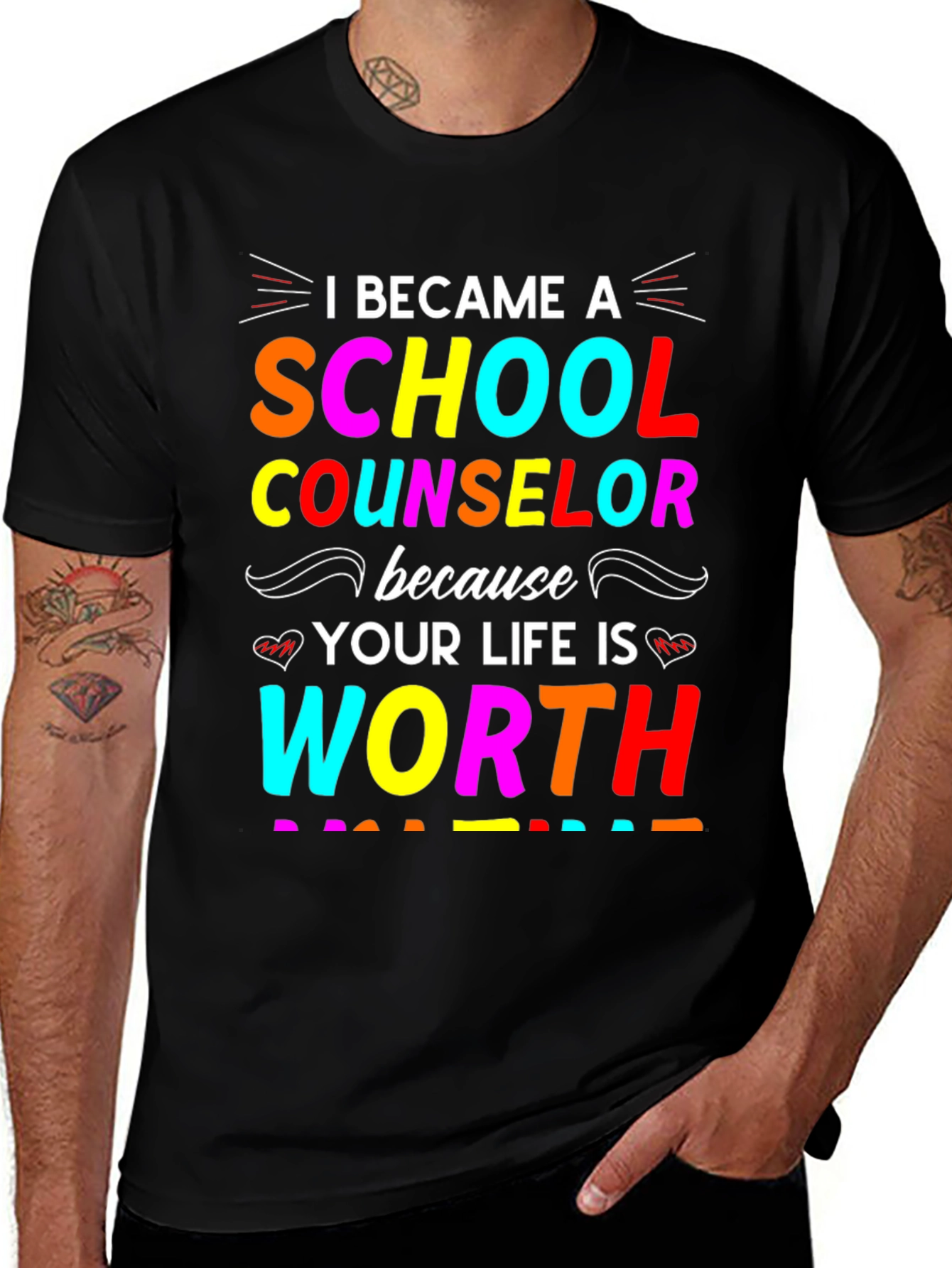 Variant 26 of School Counselor Worth It Graphic T-Shirt