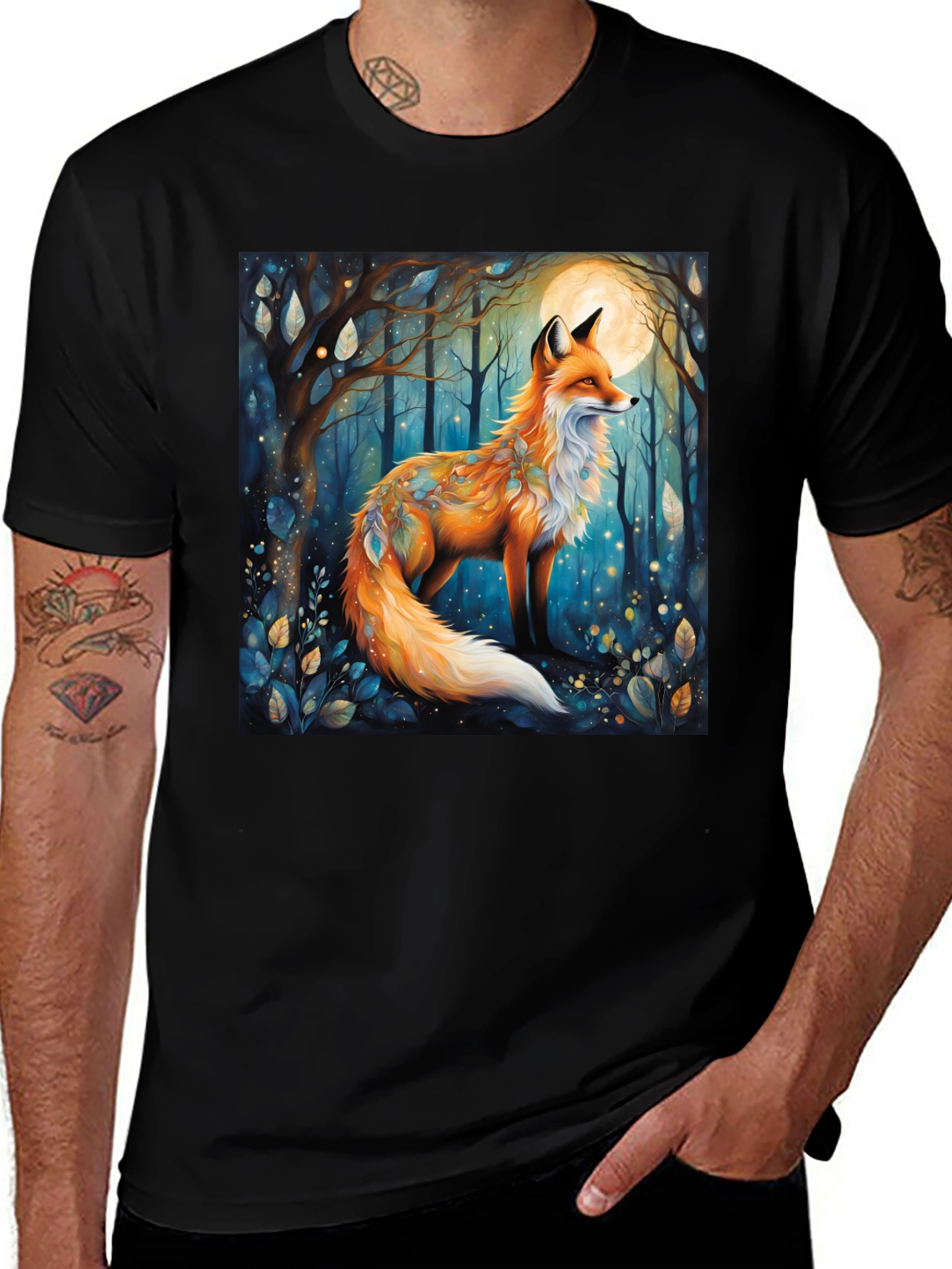 Variant 18 of Mystical Fox Graphic Tee - Nature Inspired Design