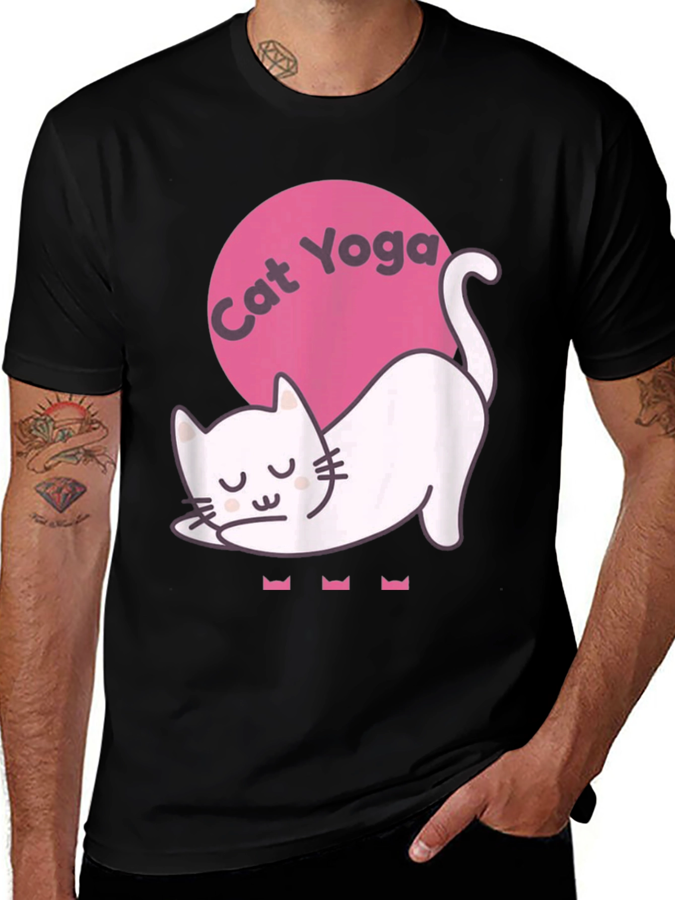 Variant 21 of Cat Yoga Graphic Tee - Relaxed Fit