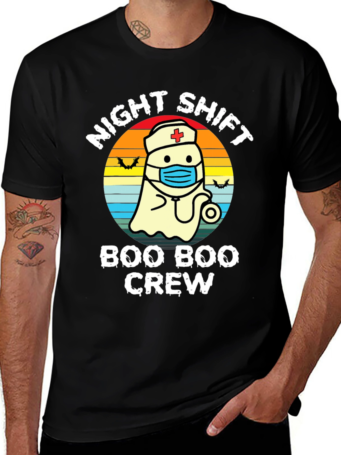 Night Shift Boo Boo Crew Nurse Ghost T-Shirt