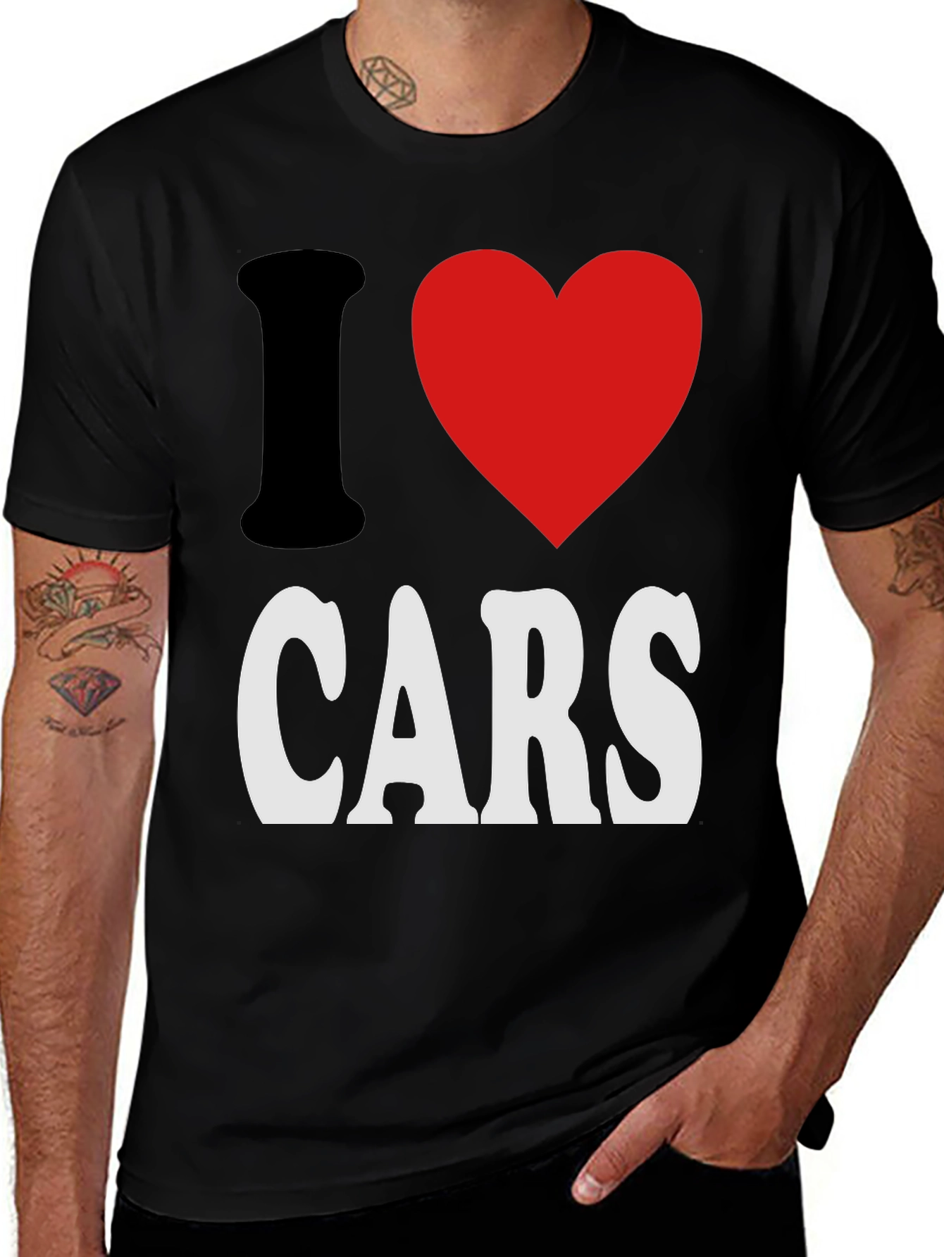 Variant 21 of I Love Cars T-Shirt - Black, Graphic Tee