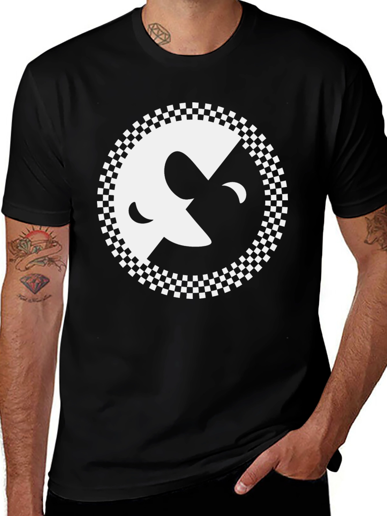 Variant 3 of Yin Yang Checkerboard T-Shirt