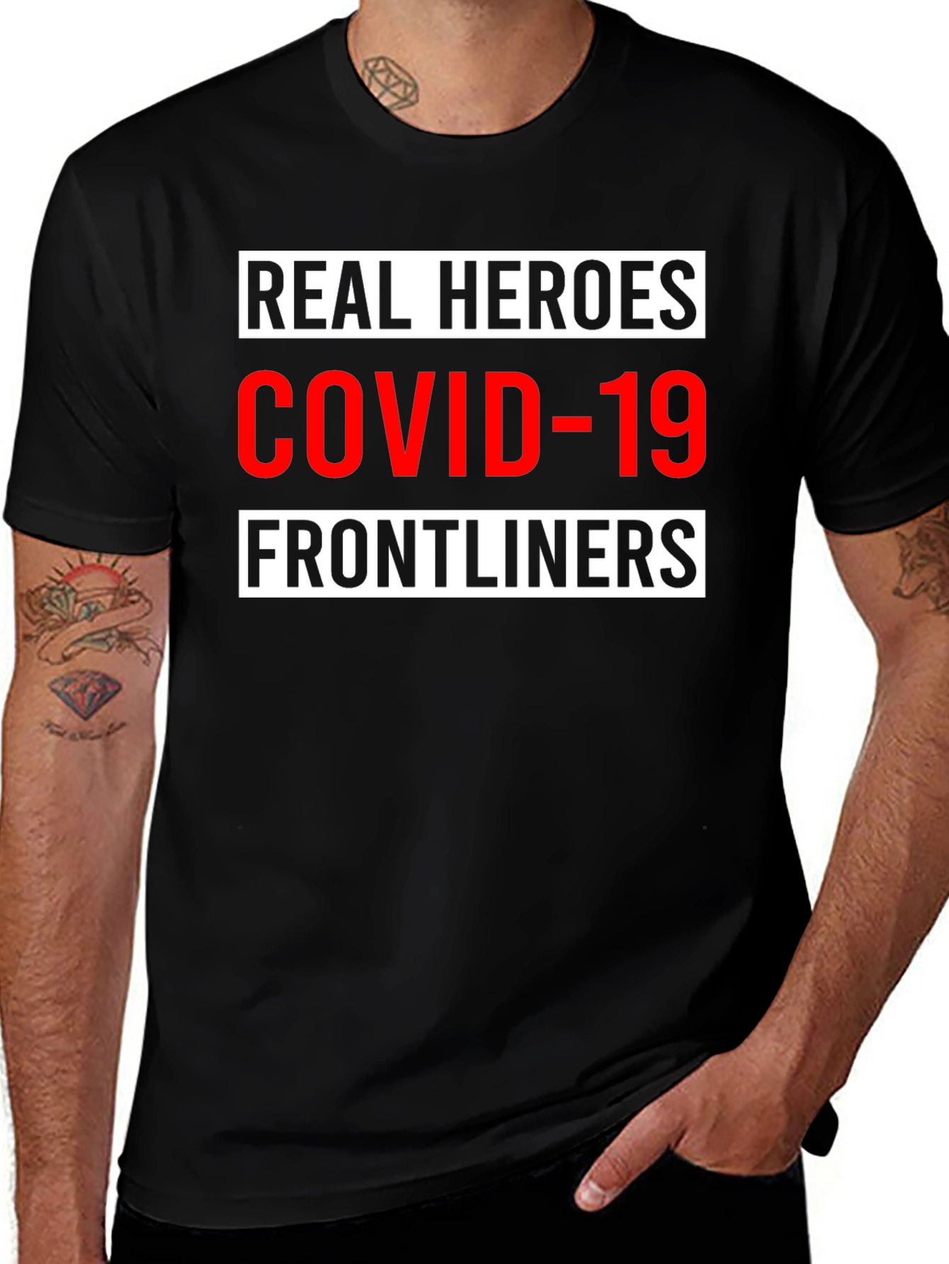 Variant 18 of Real Heroes COVID-19 Frontliners Graphic Tee