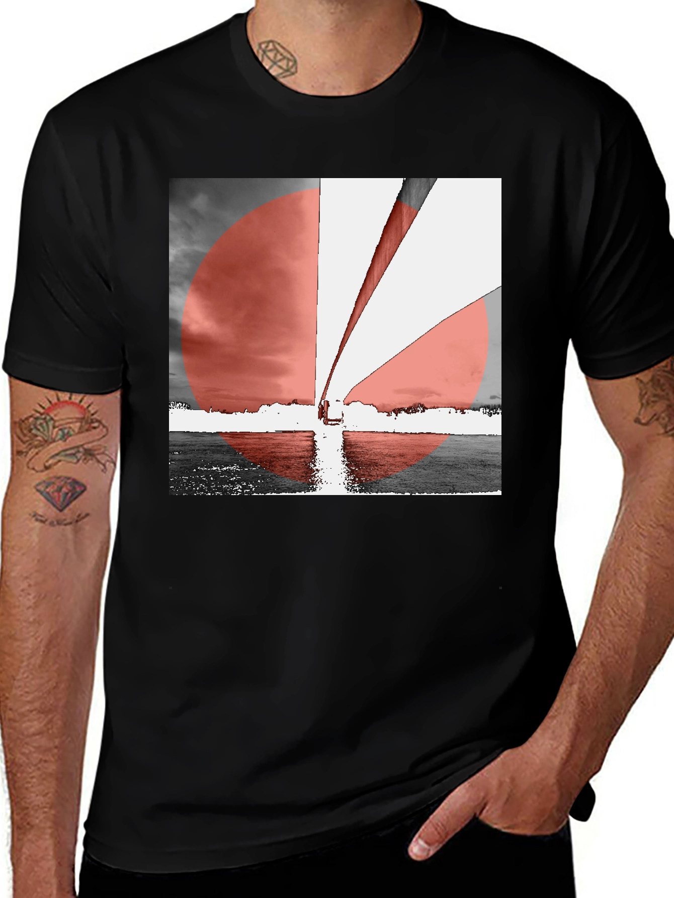 Variant 15 of Sailboat Graphic T-Shirt - Sunset Design
