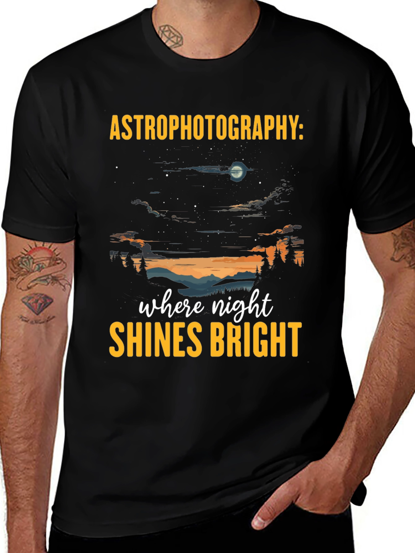 Variant 13 of Astrophotography T-Shirt: Night Sky Graphic Tee