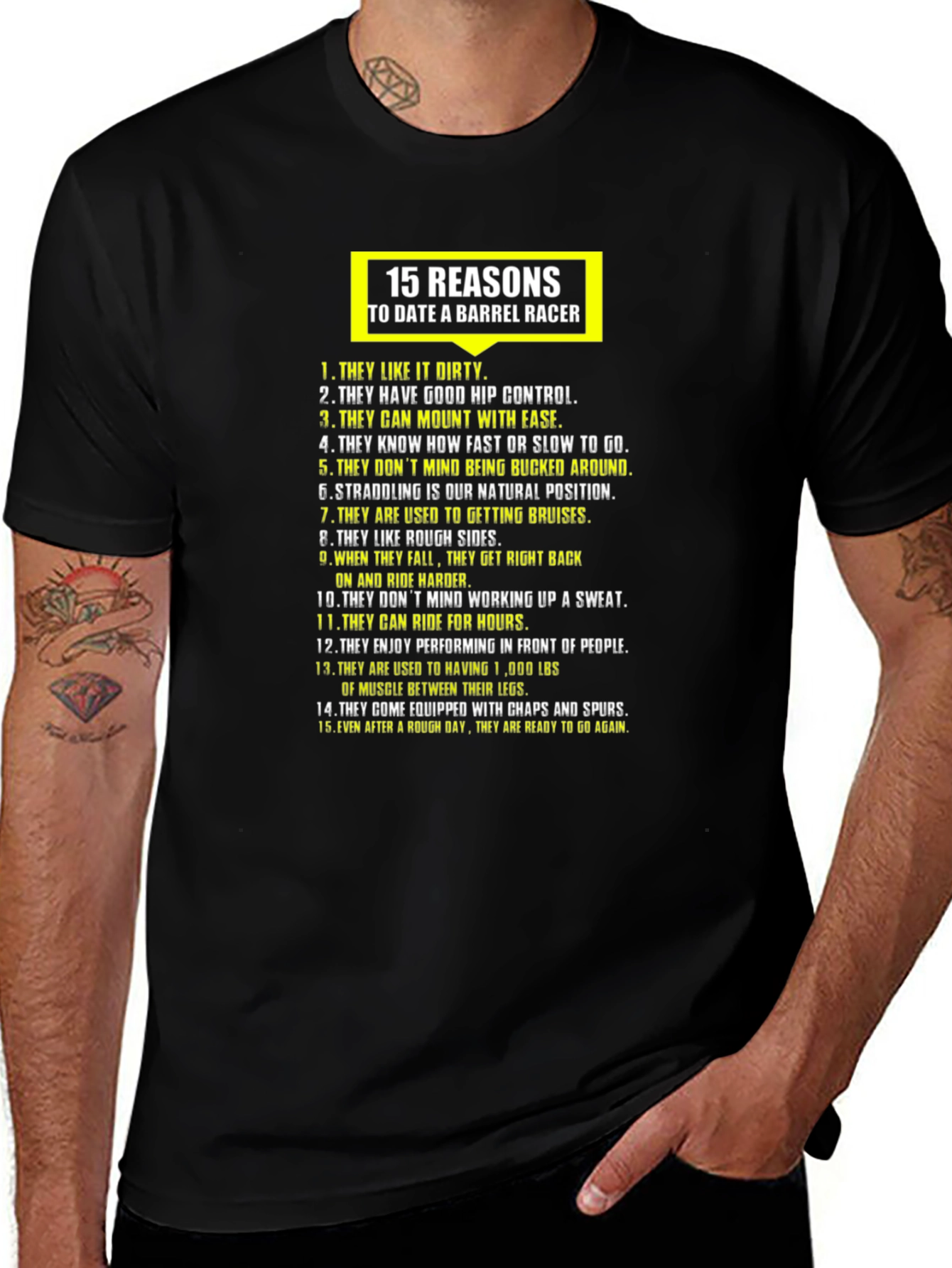 Variant 23 of 15 Reasons to Date a Barrel Racer T-Shirt