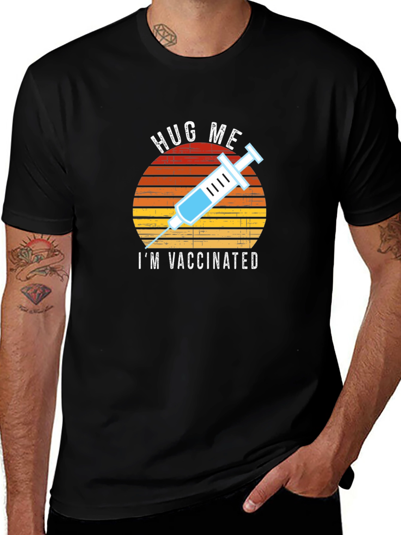 Variant 16 of Hug Me I'm Vaccinated Graphic Tee
