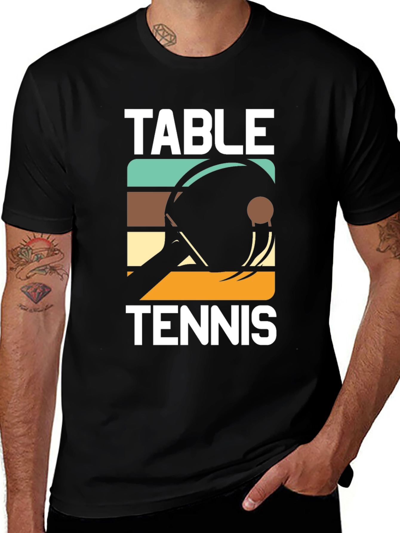 Variant 2 of Retro Table Tennis Graphic Tee Shirt