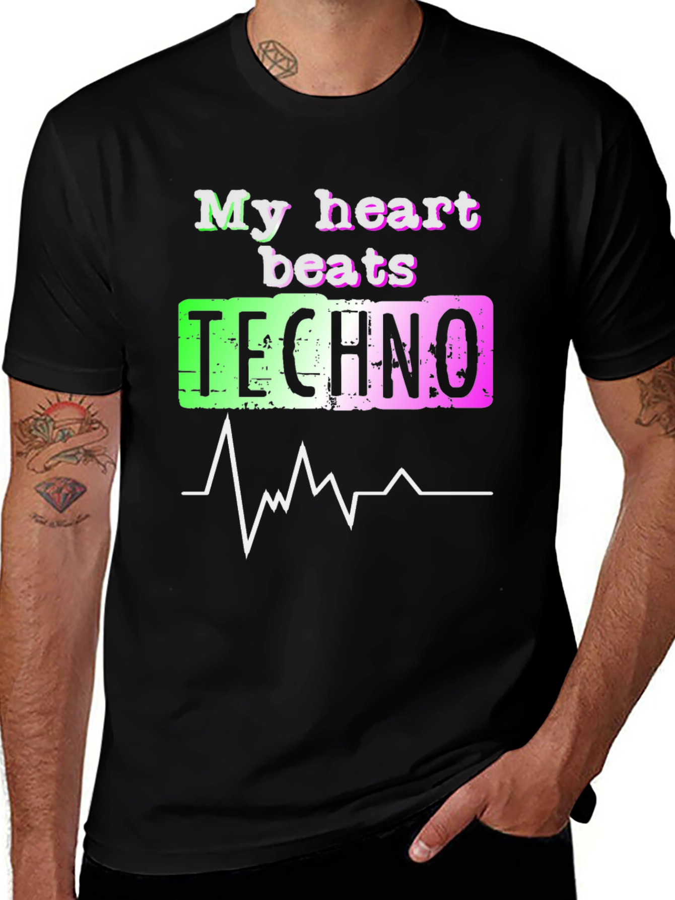 Variant 23 of My Heart Beats Techno T-Shirt