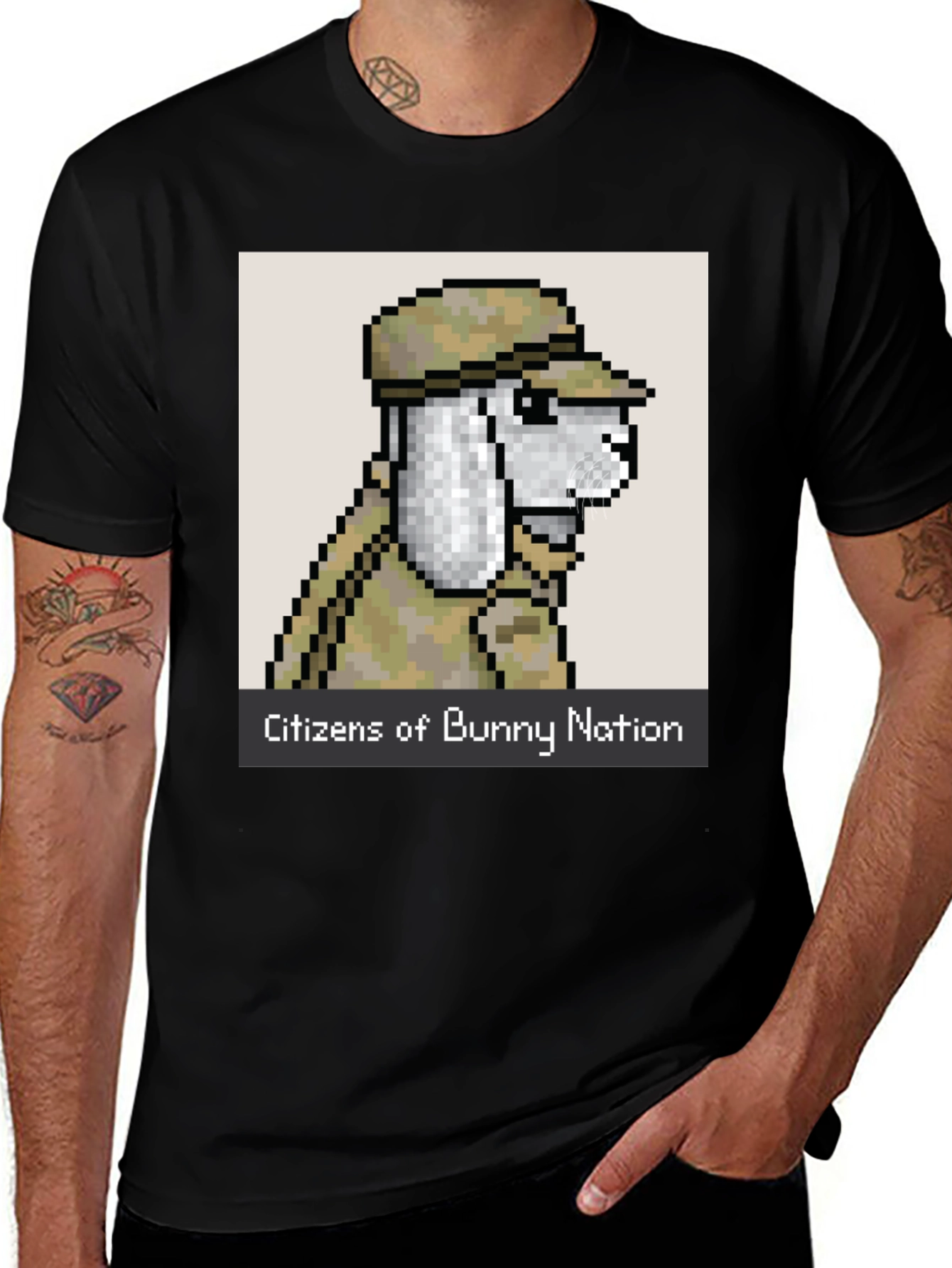 Citizens of Bunny Nation Pixel Art T-Shirt