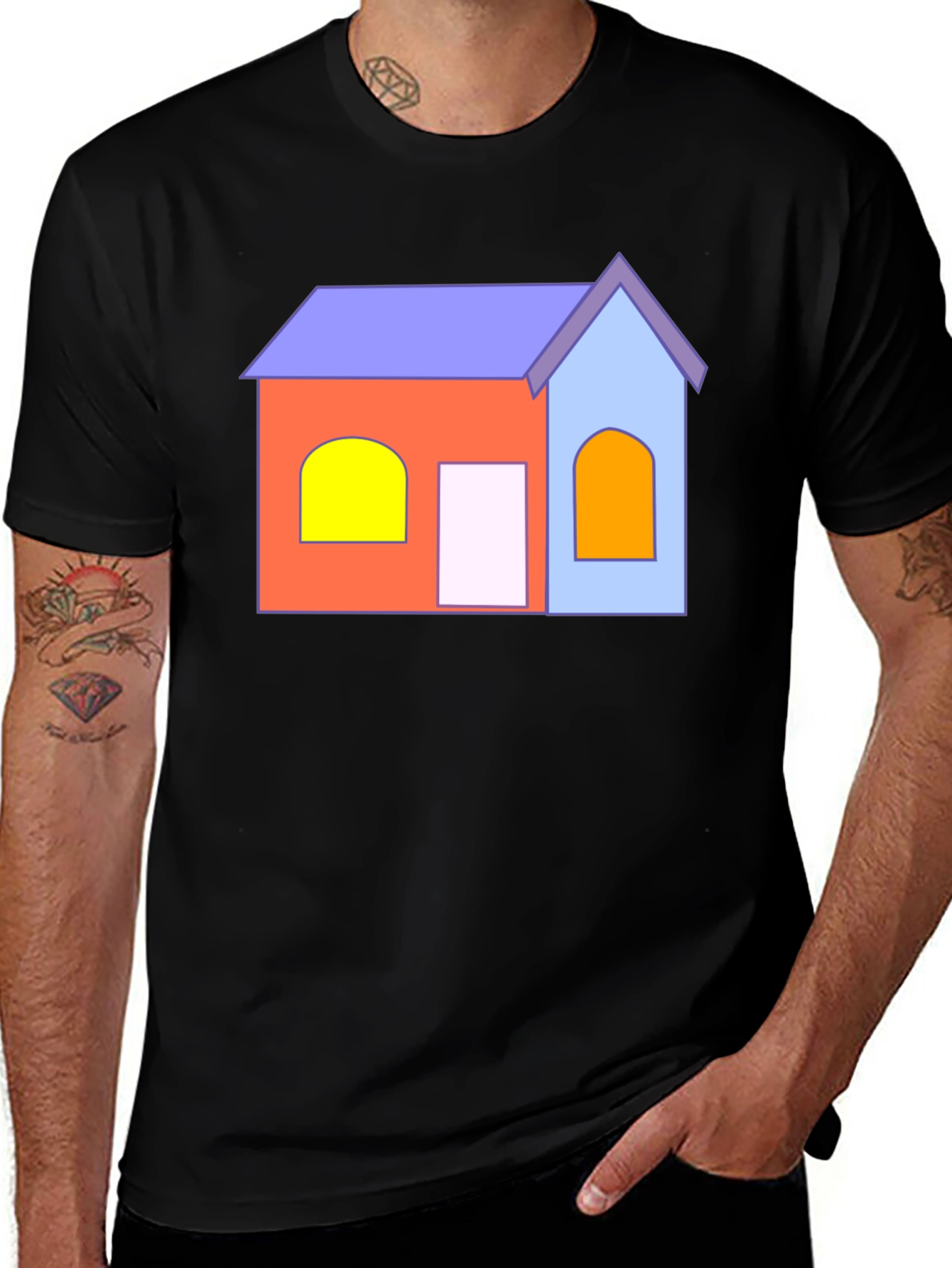 Variant 23 of Cartoon House T-Shirt - Fun Graphic Tee