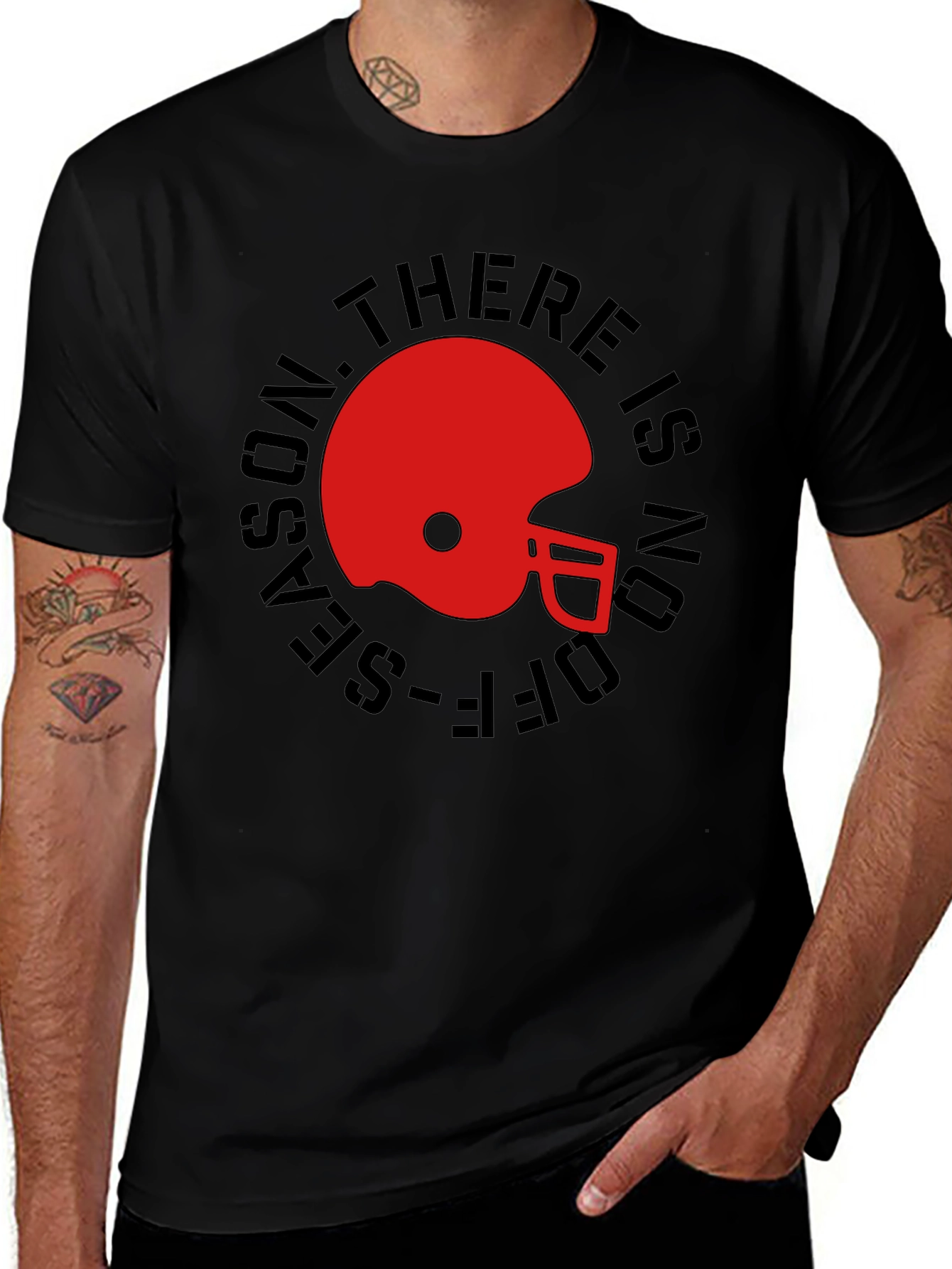 Variant 23 of No Off-Season Football Helmet Graphic Tee