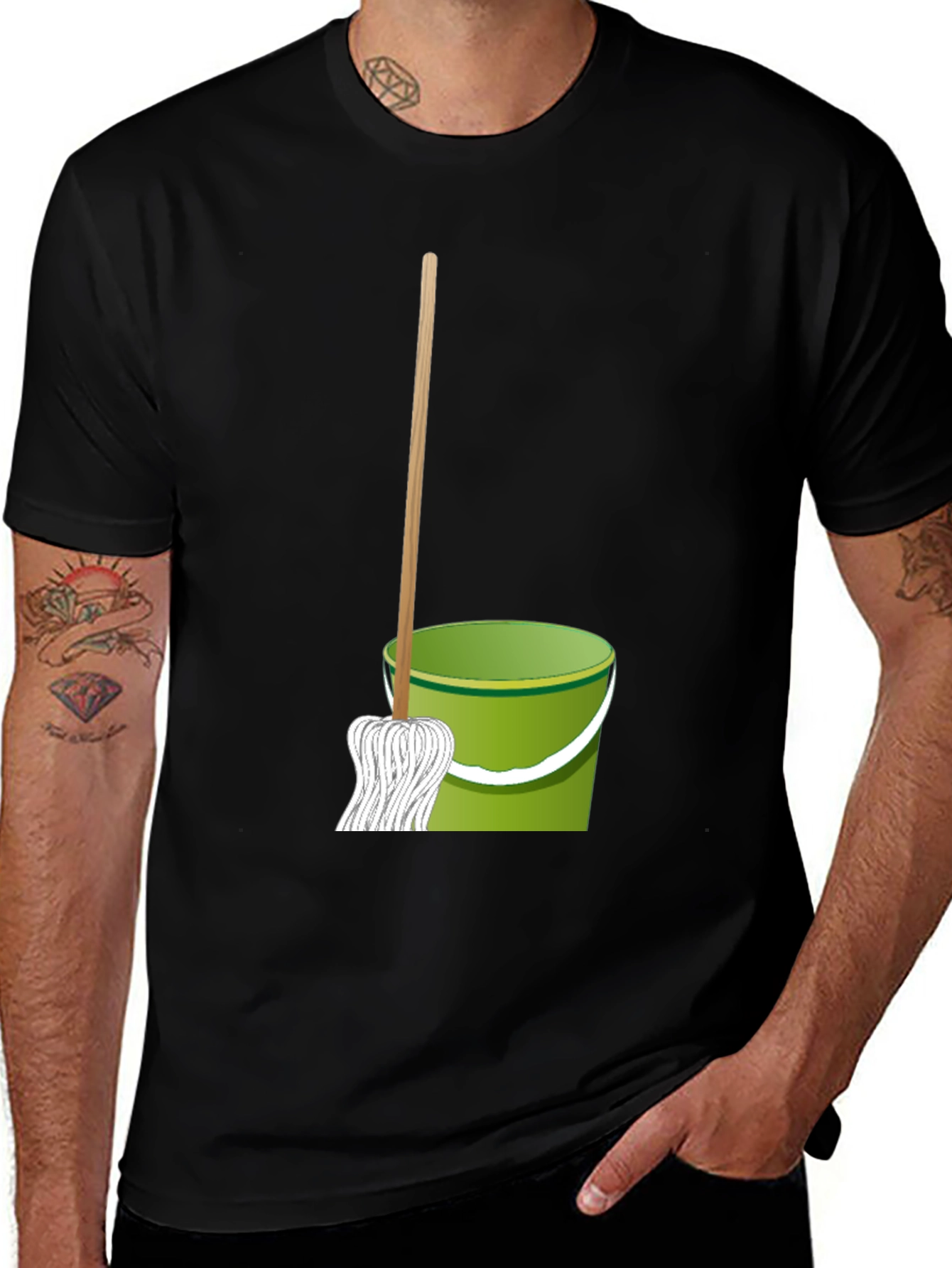 Variant 22 of Mop & Bucket Graphic Tee - Cleaning Crew Pride