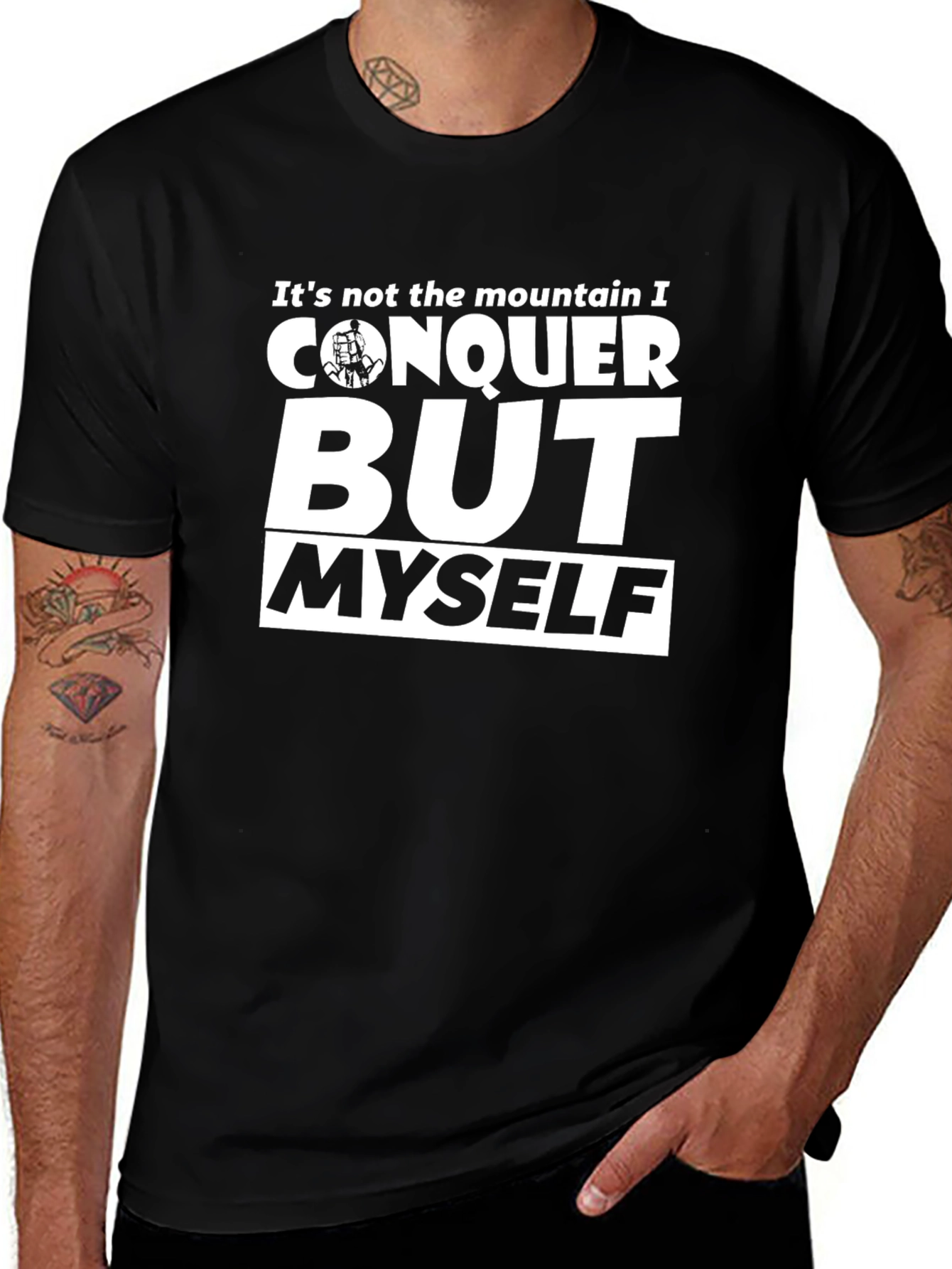 Variant 21 of Conquer Myself T-Shirt - Motivational Black Tee