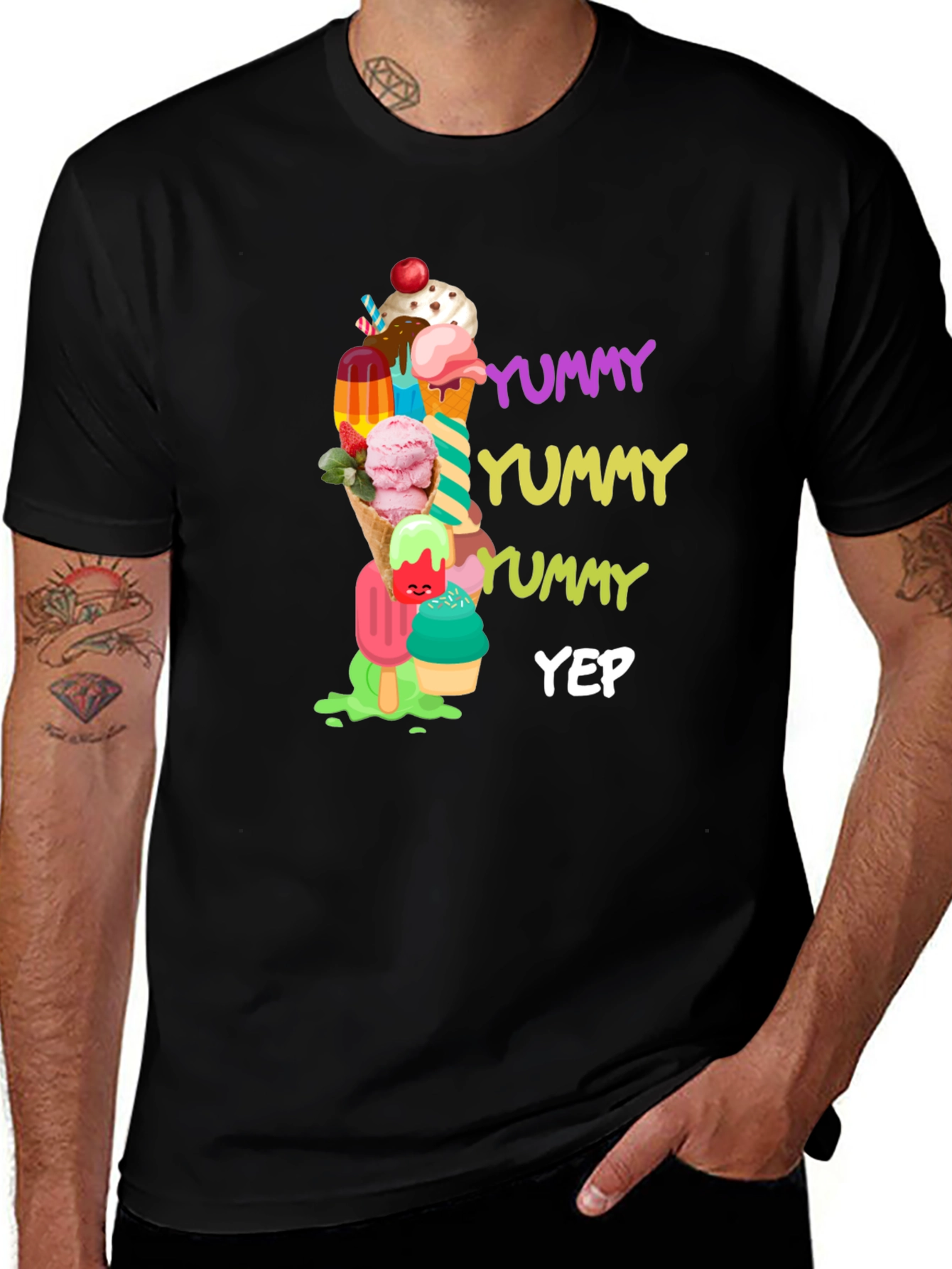 Variant 29 of Yummy Ice Cream T-Shirt - Casual Graphic Tee