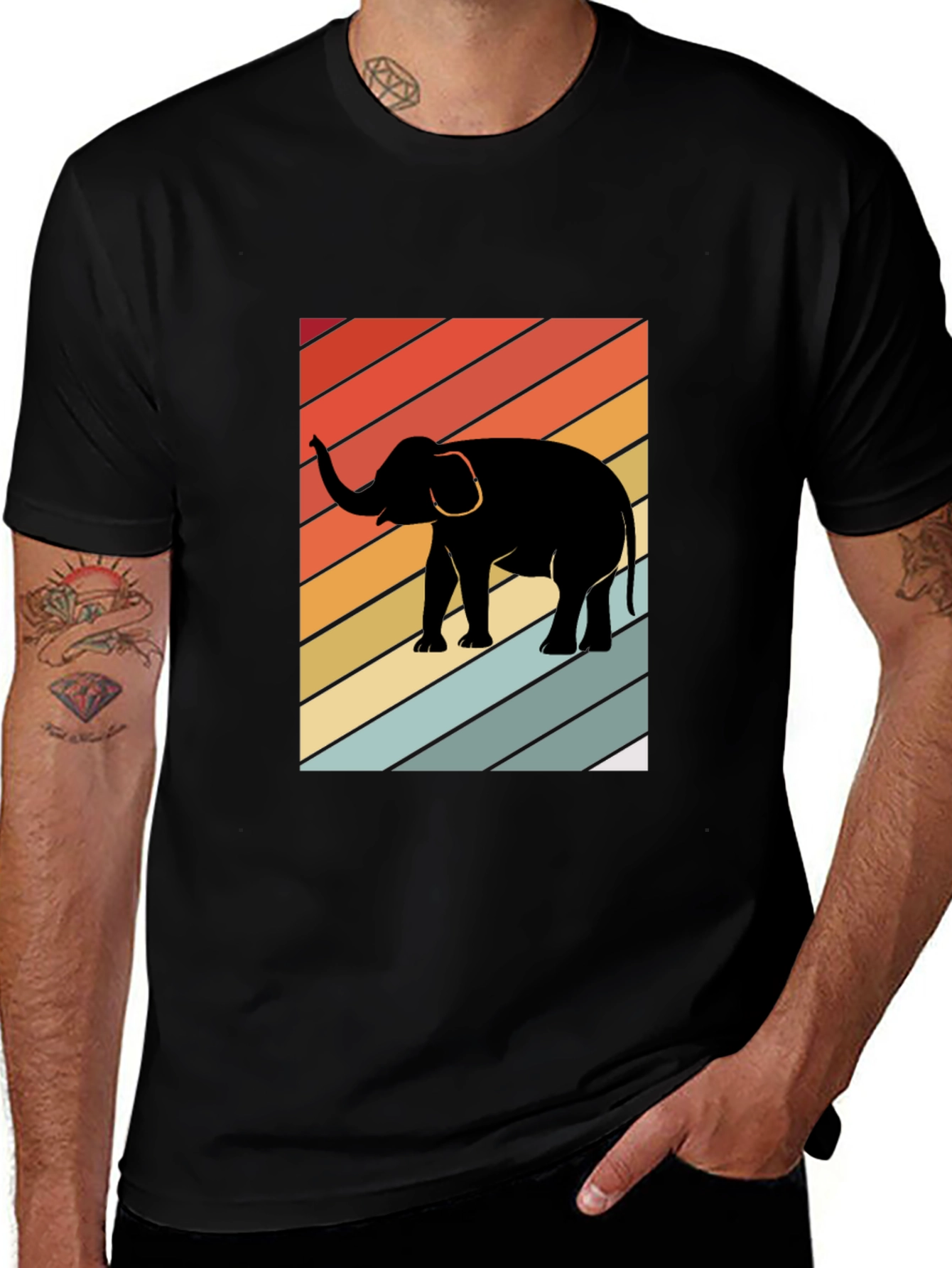 Variant 28 of Retro Elephant Graphic T-Shirt