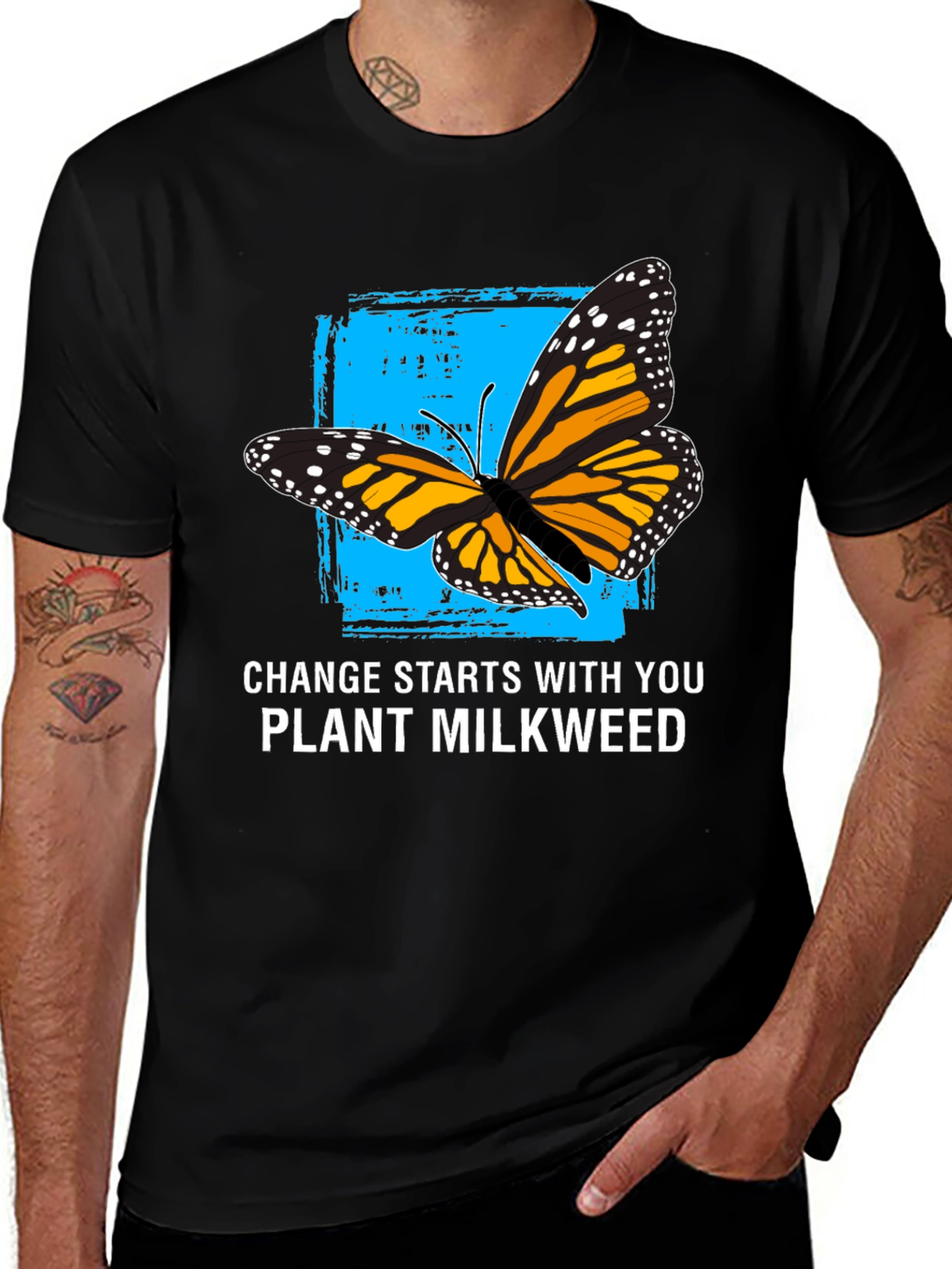 Variant 25 of Monarch Butterfly Plant Milkweed Graphic Tee