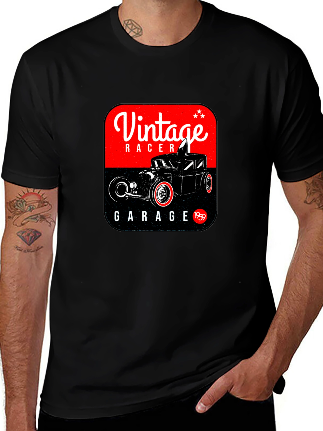 Variant 21 of Vintage Racer Garage T-Shirt - Classic Car Graphic Tee