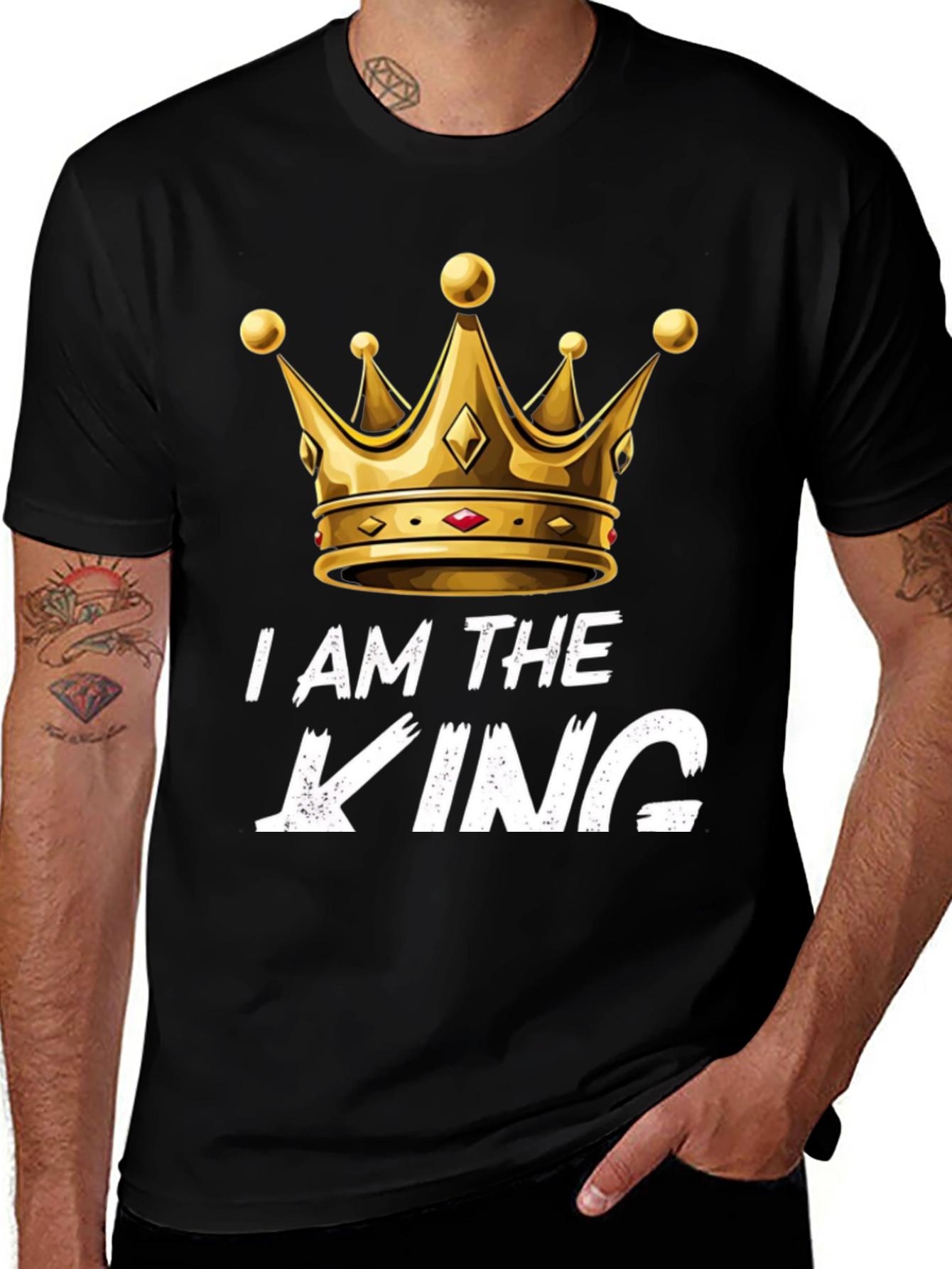 Variant 15 of I Am The King Crown T-Shirt - Black Graphic Tee