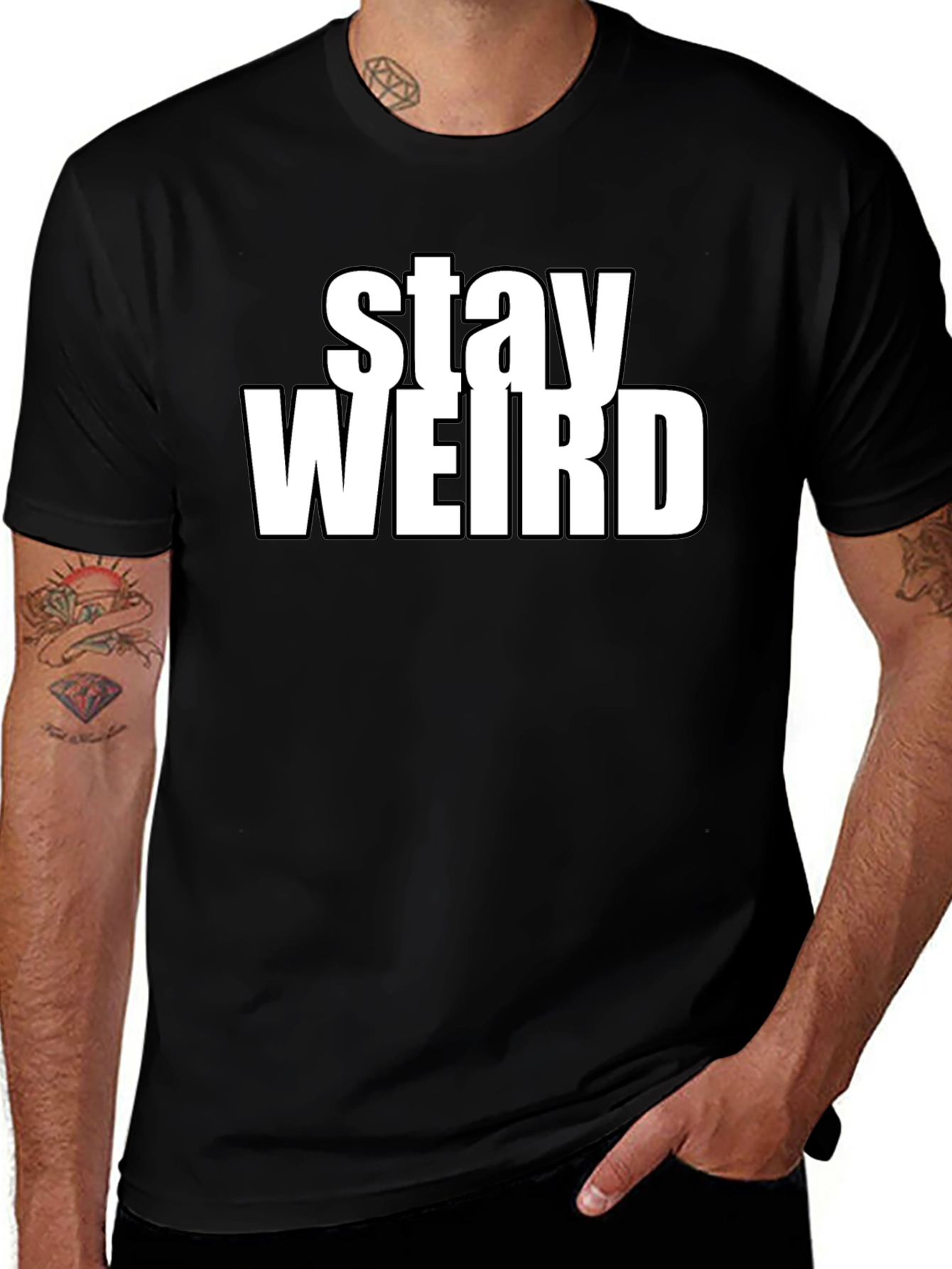Variant 3 of Stay Weird Black T-Shirt