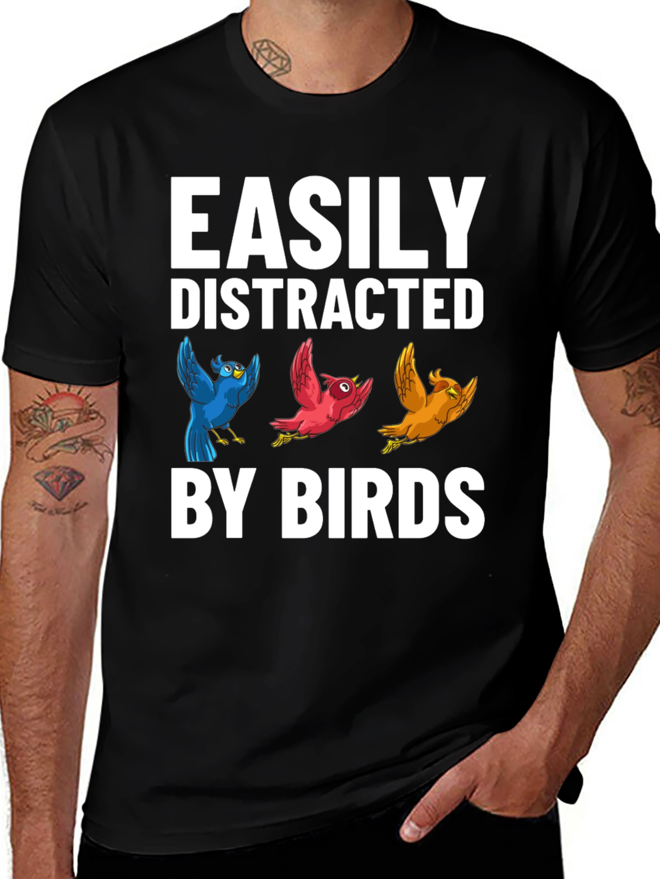 Easily Distracted By Birds Graphic T-Shirt