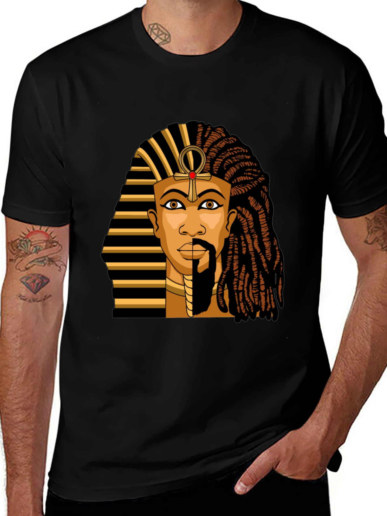 Variant 22 of Egyptian Pharaoh Graphic T-Shirt - Black