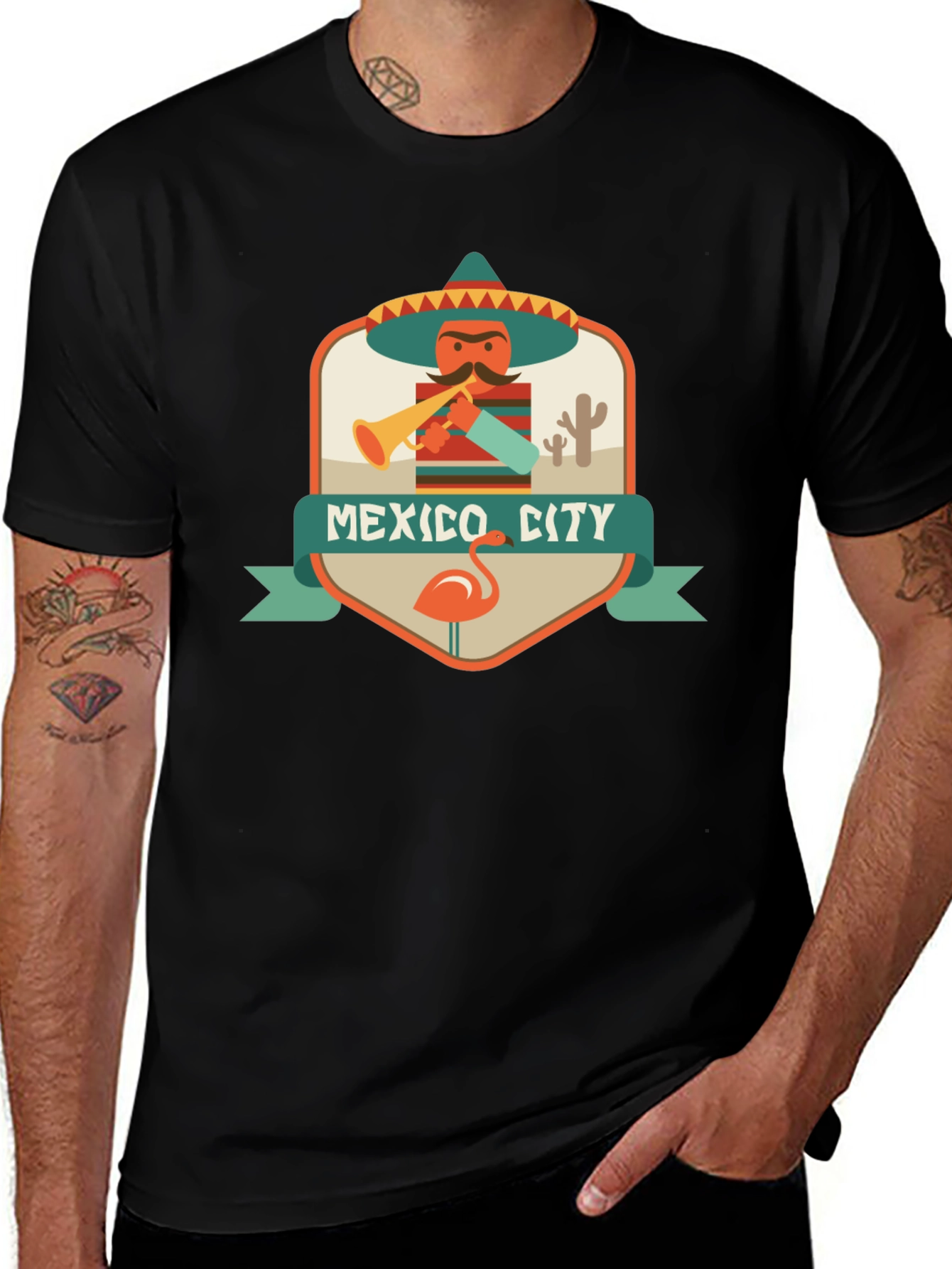 Mexico City Graphic Tee - Men's Black T-Shirt