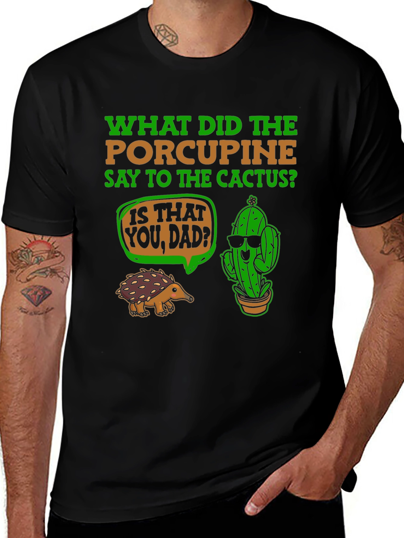 Variant 12 of Funny Porcupine and Cactus T-Shirt