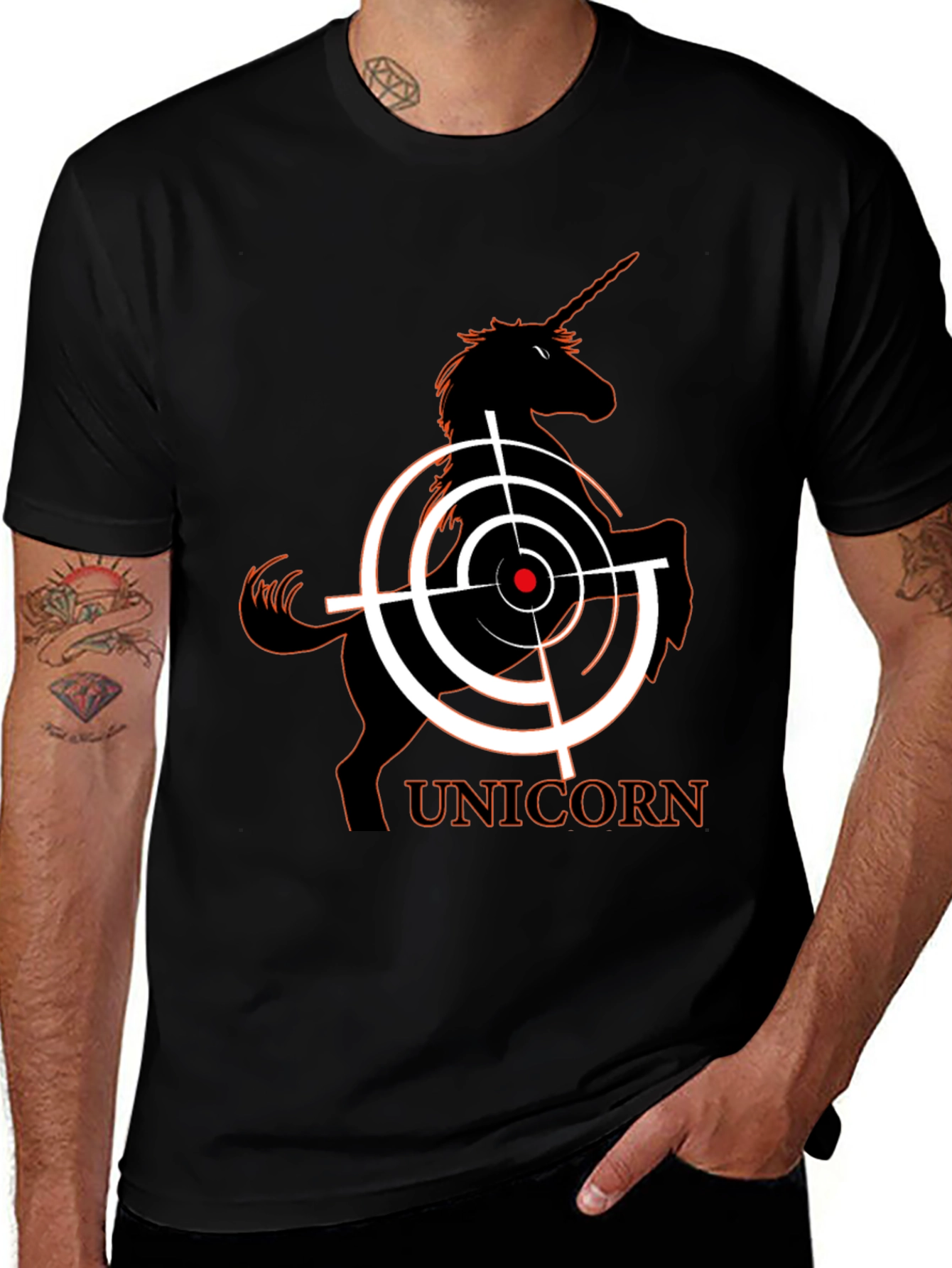 Unicorn Target T-Shirt - Black