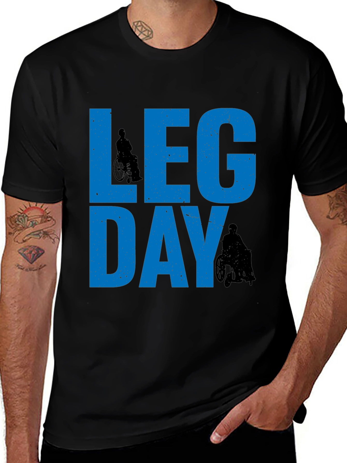 Variant 5 of Leg Day Graphic T-Shirt - Funny Wheelchair Workout Tee