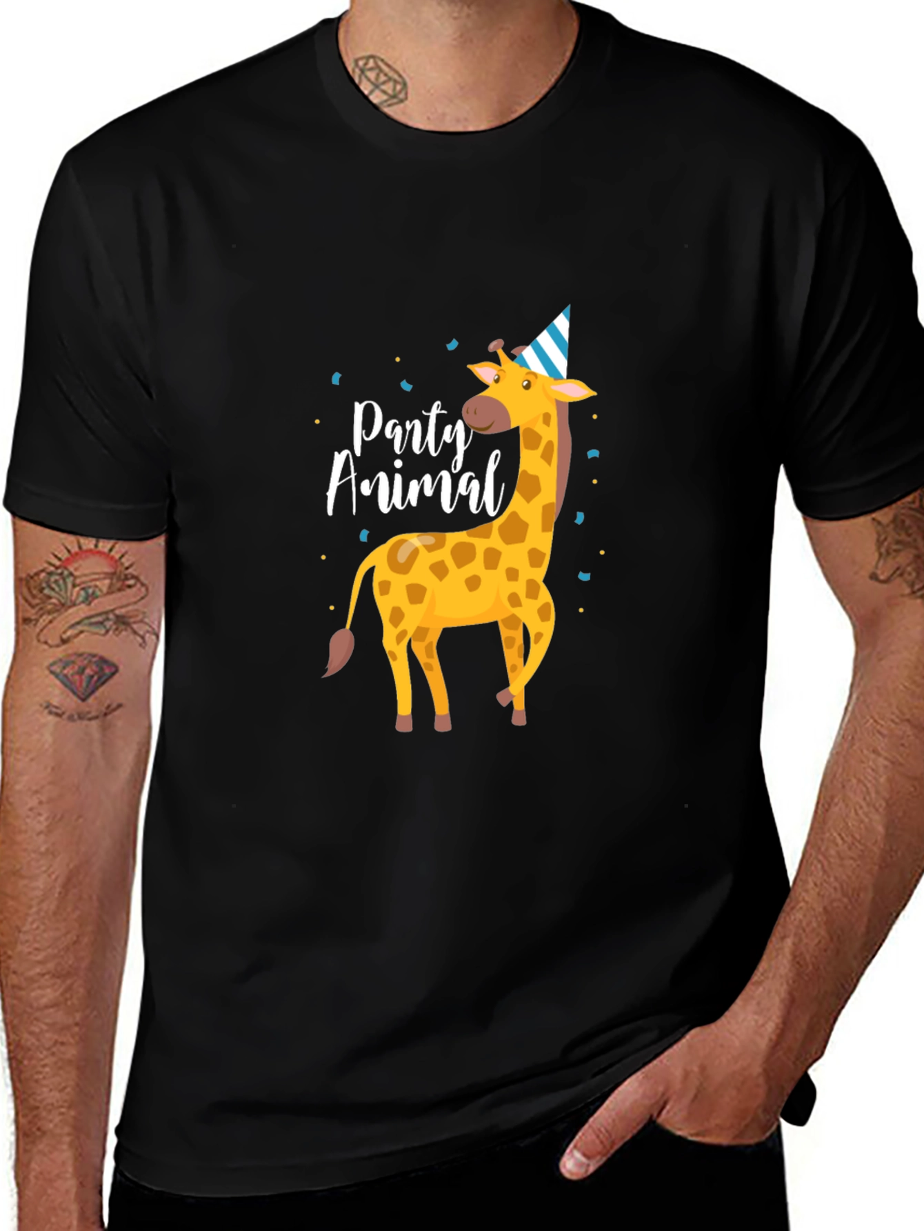 Party Animal Giraffe Graphic T-Shirt