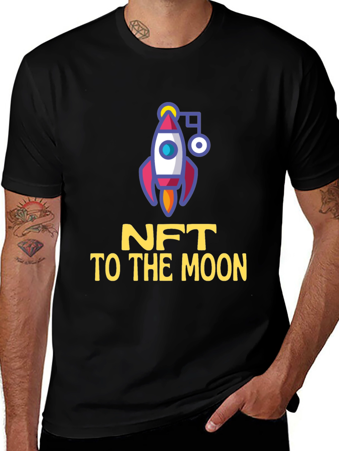 Variant 15 of NFT To The Moon Black T-Shirt