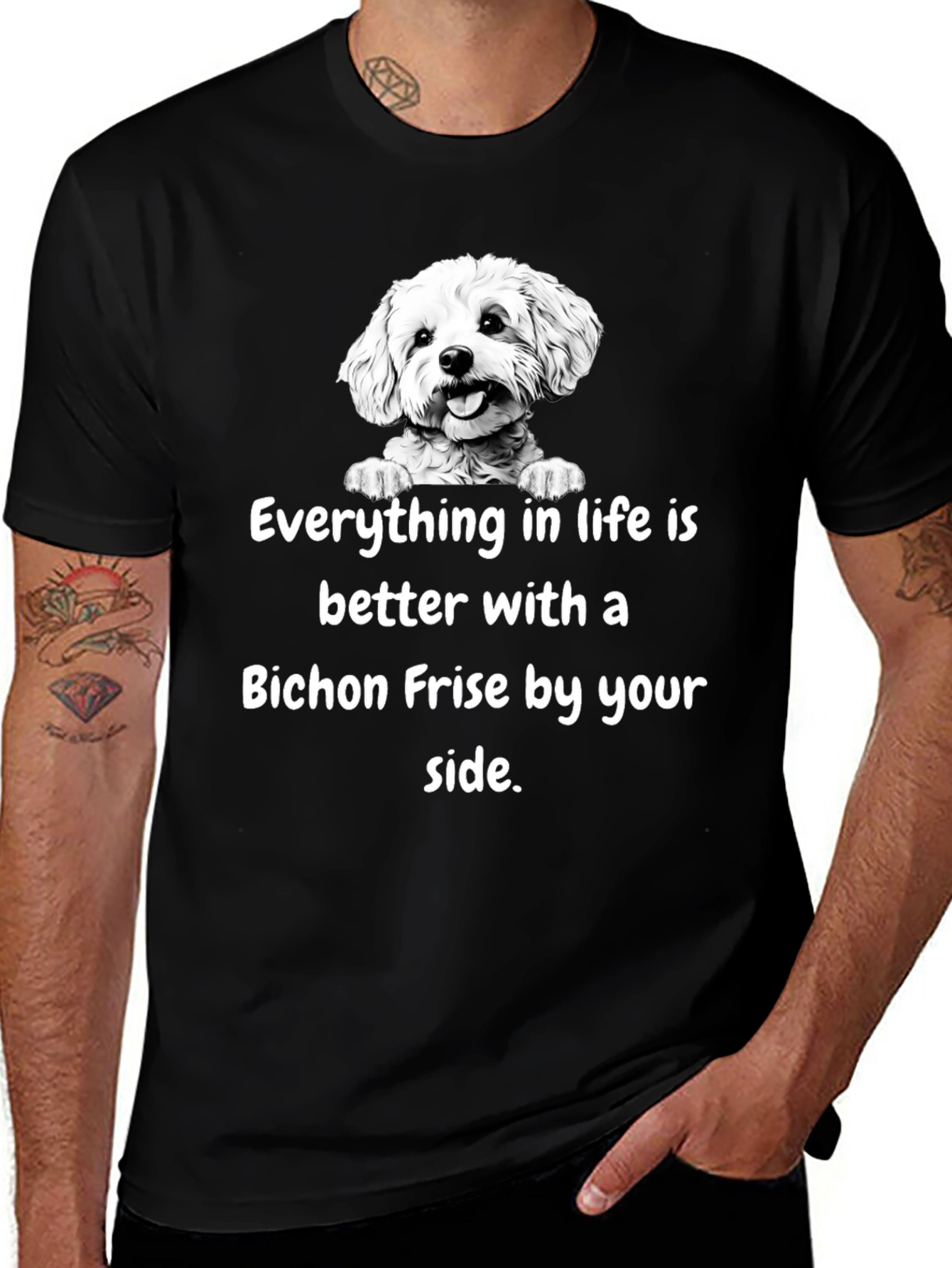 Variant 27 of Bichon Frise T-Shirt: Life is Better With a Dog!