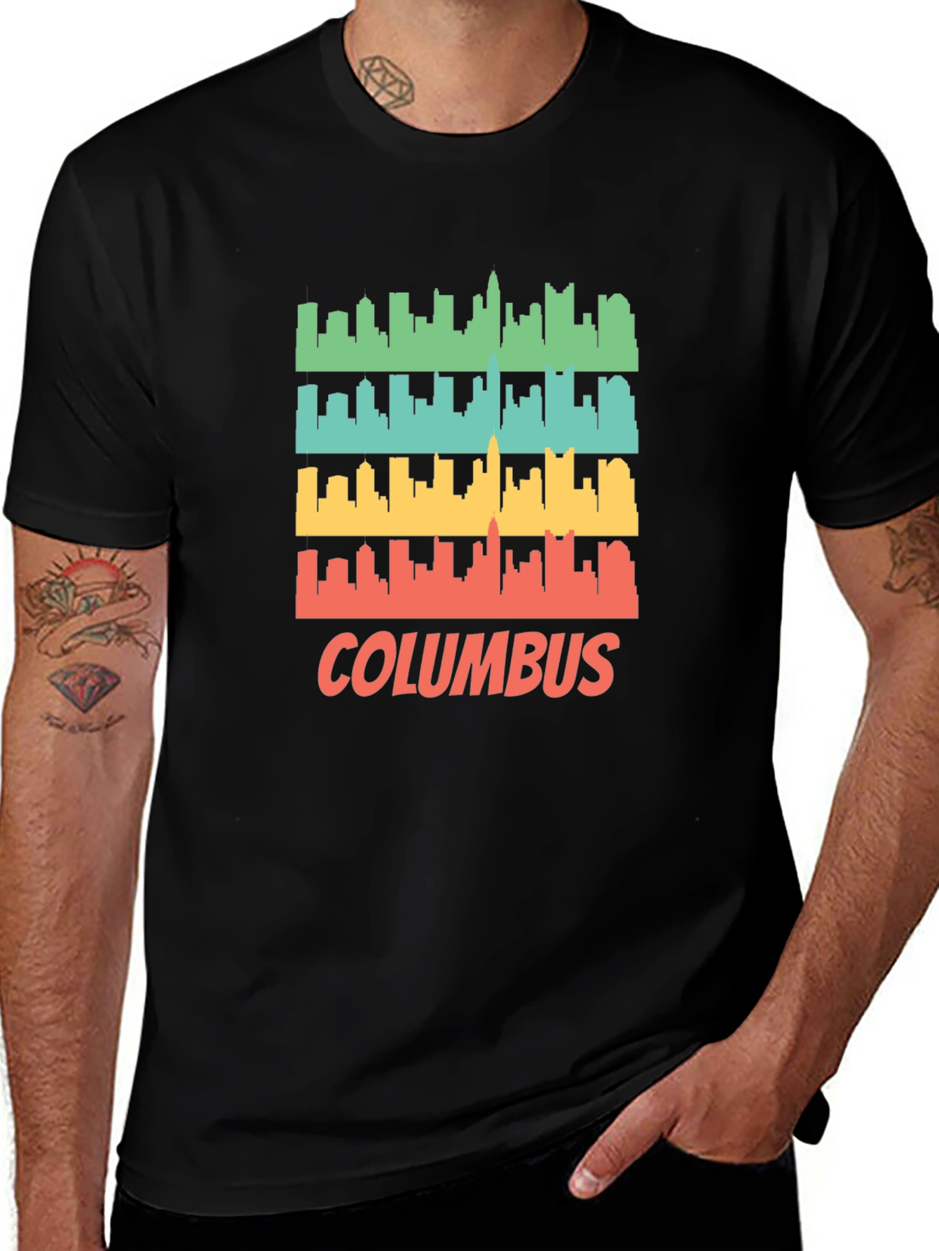Columbus Skyline Retro T-Shirt