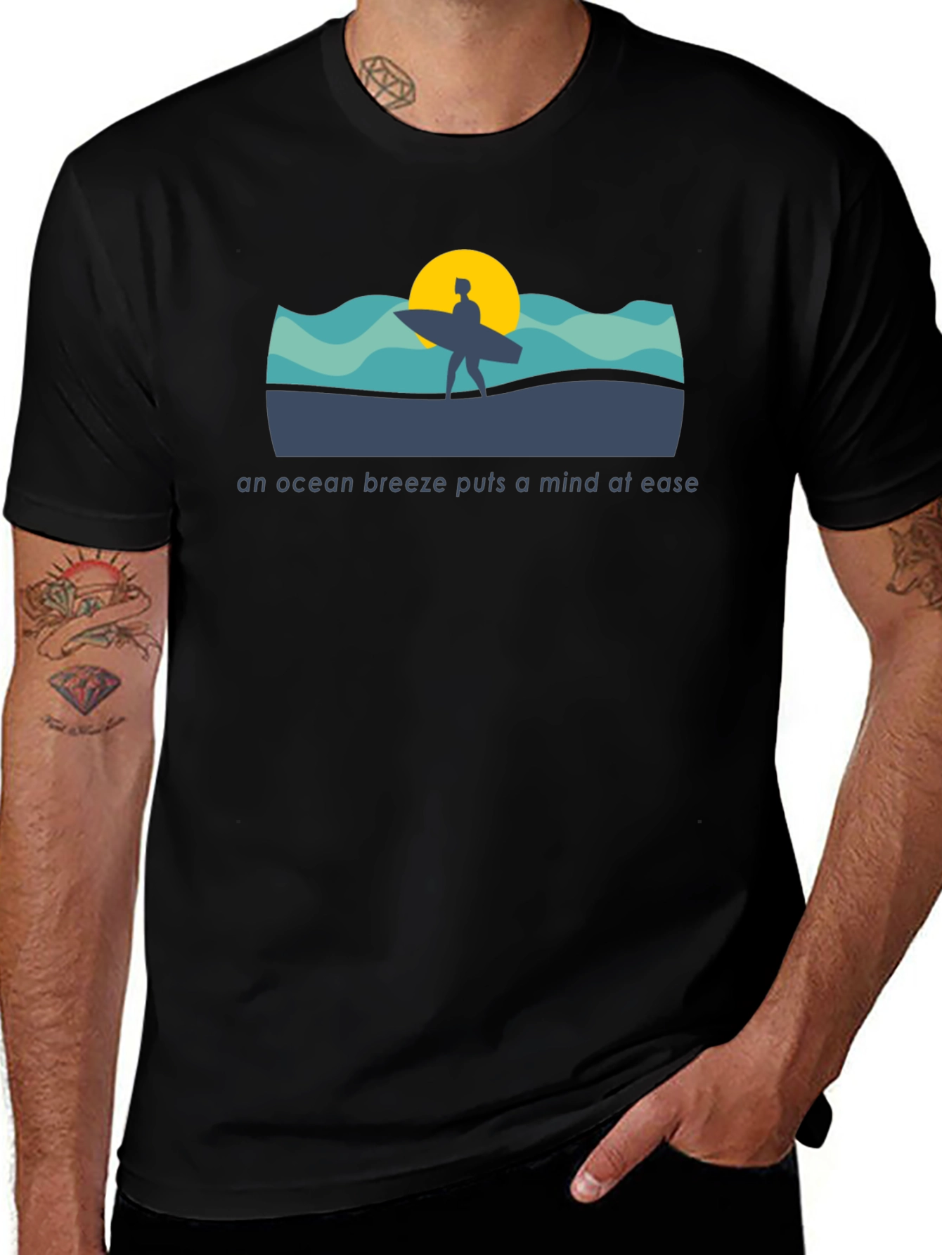 Variant 2 of Ocean Breeze T-Shirt: Surfer Silhouette
