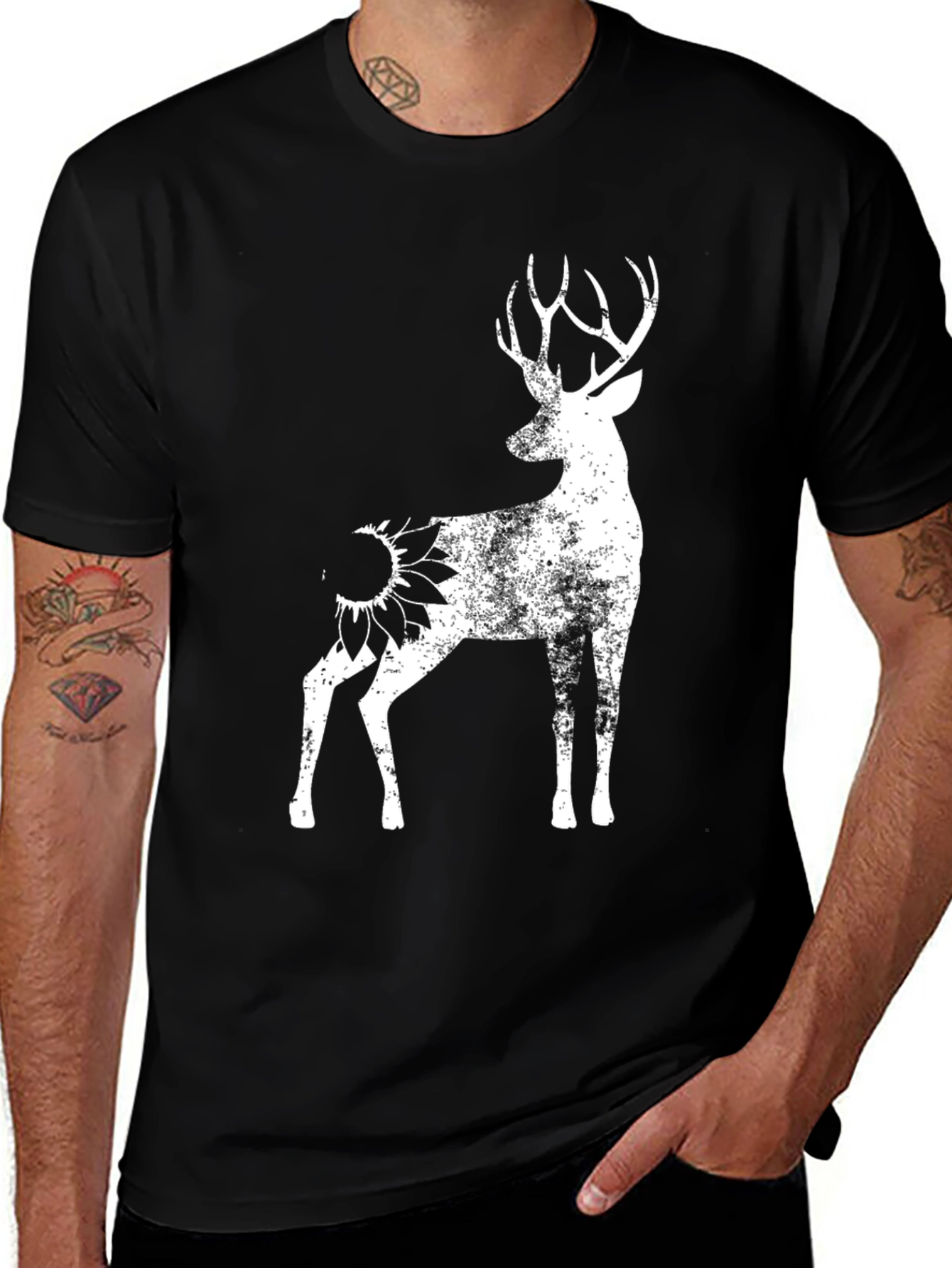 Variant 15 of Deer Sunflower Graphic Tee