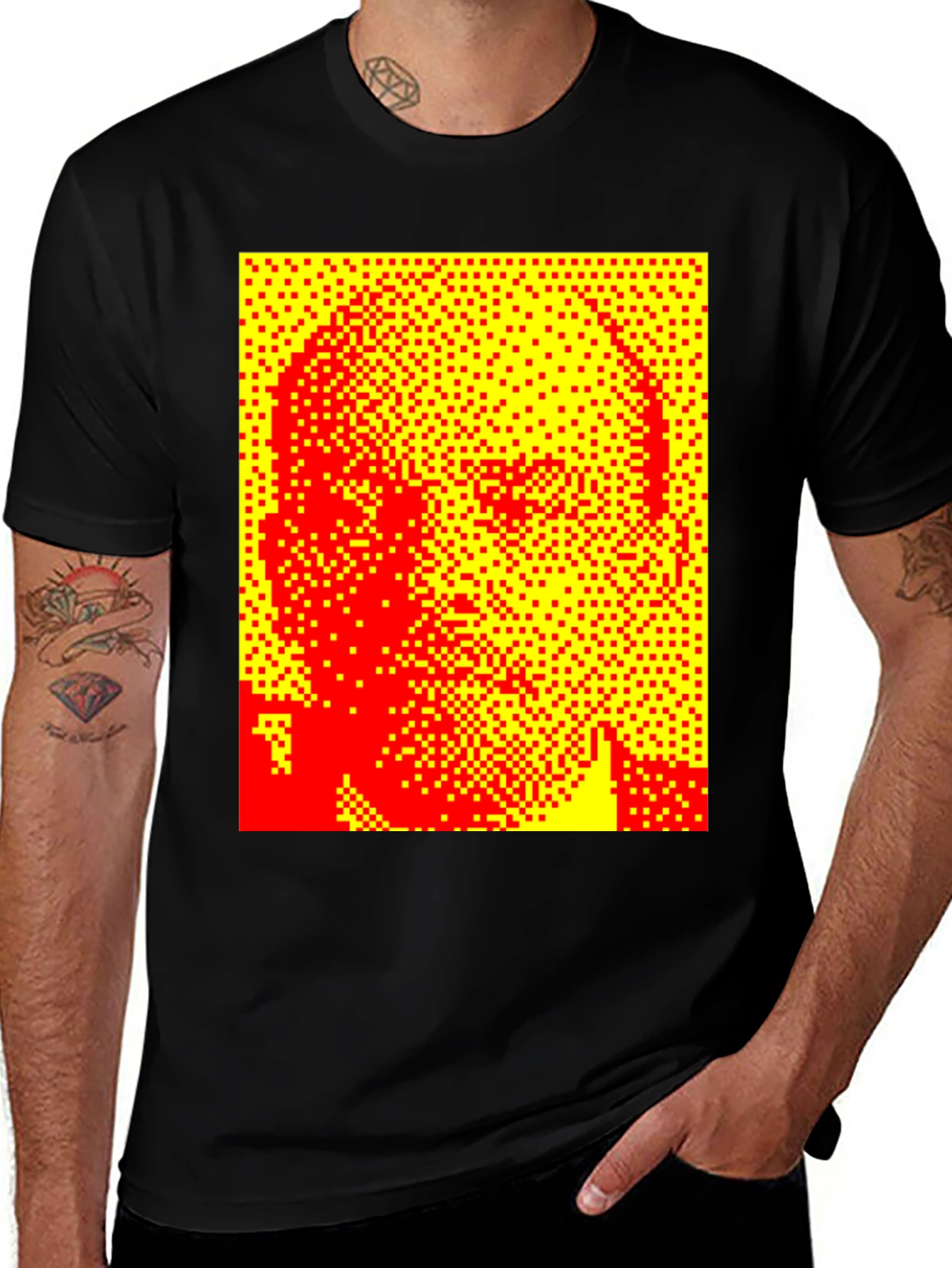 Variant 23 of Pixelated Face Graphic T-Shirt - Bold Pop Art Design