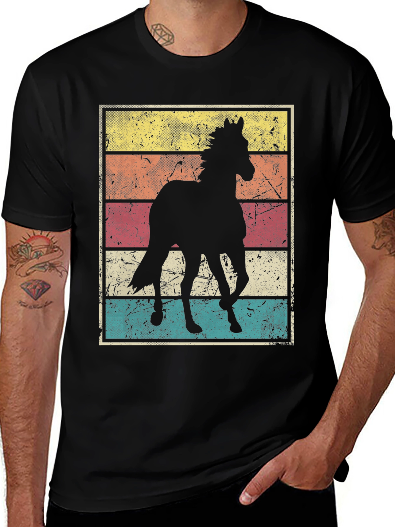 Variant 22 of Retro Horse Silhouette Graphic T-Shirt