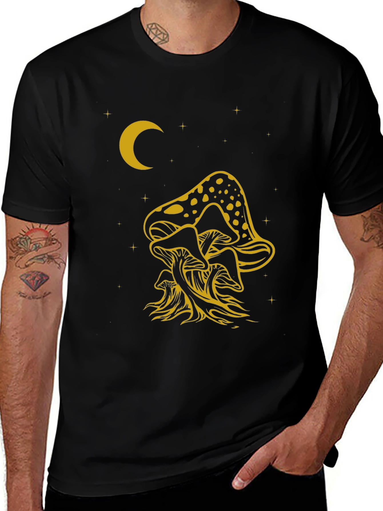 Variant 3 of Mushroom Moon Graphic T-Shirt - Unique Nature Design