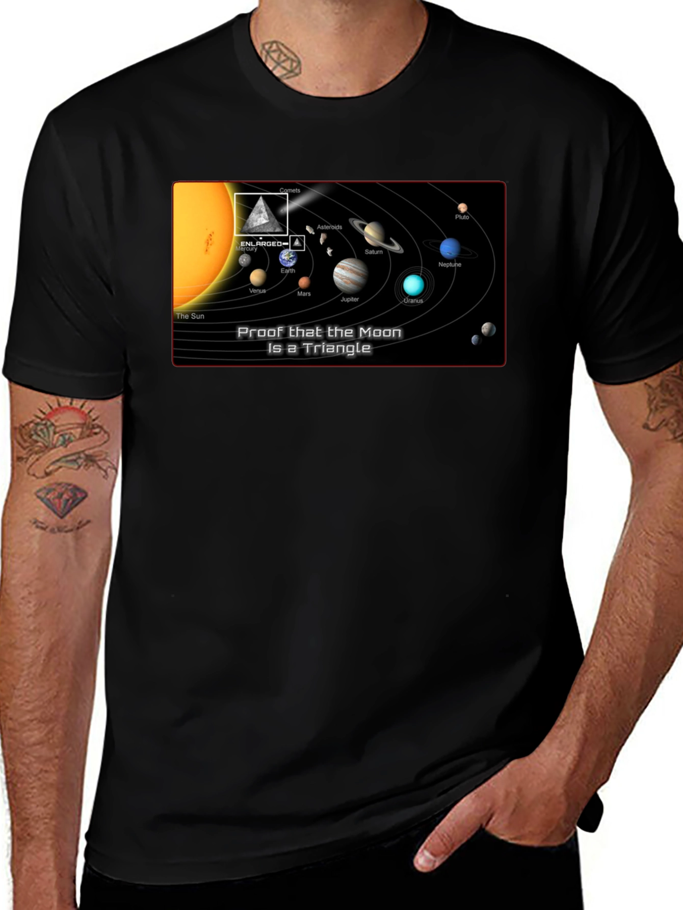 Variant 14 of Proof That The Moon Is A Triangle T-Shirt