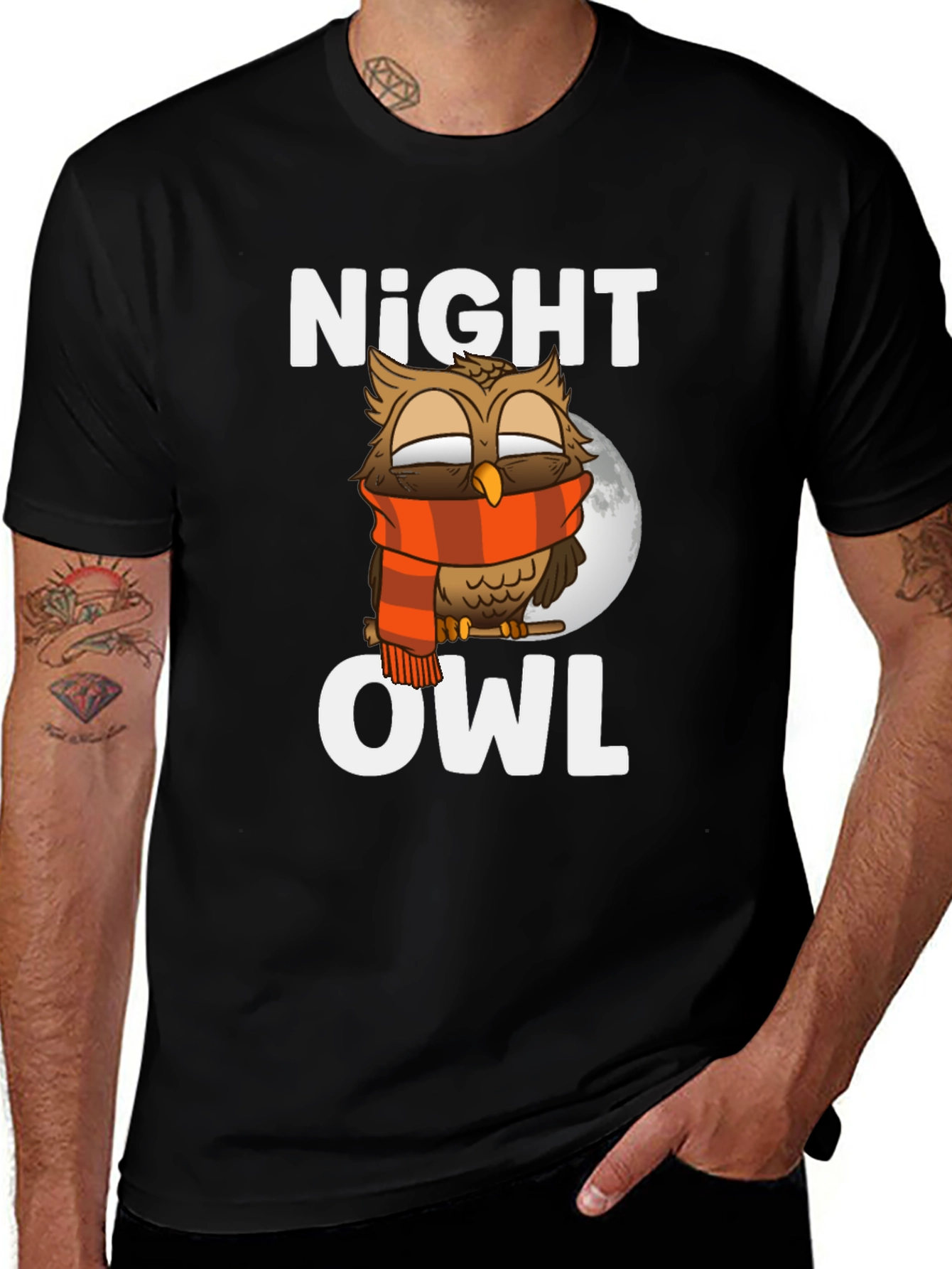 Variant 9 of Night Owl Graphic Tee - Soft Cotton Blend